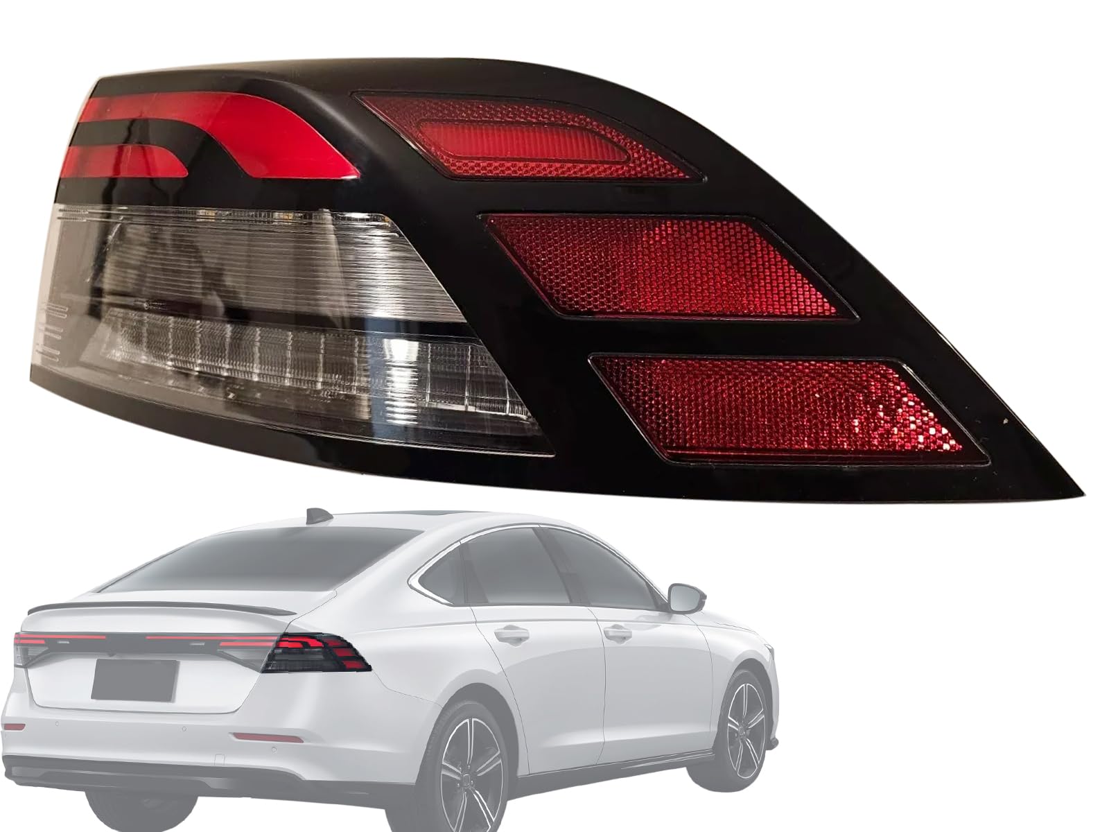 KAP Replacement LED Tail Light Rear Lamp for 2023 2024 Accord Sedan Outer Passenger Right Side 3350030AA01 HO2805129