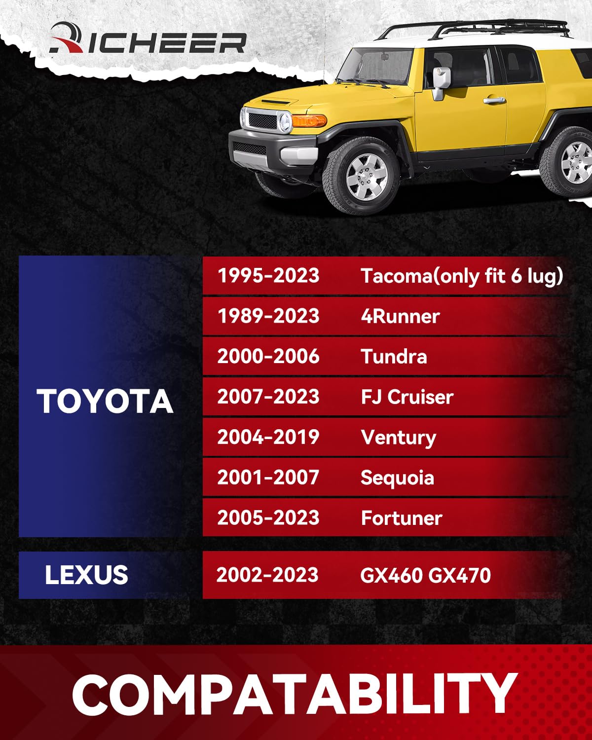 Richeer 6X5.5 Hub Centric Wheel Spacers With For Tacoma 4Runner Tundra Fortuner Ventury Gx470 Gx460, 4Pcs 1 Inch Forged 6X139.7Mm Wheel Spacers With 12X1.5 Studs & 106Mm Center Bore