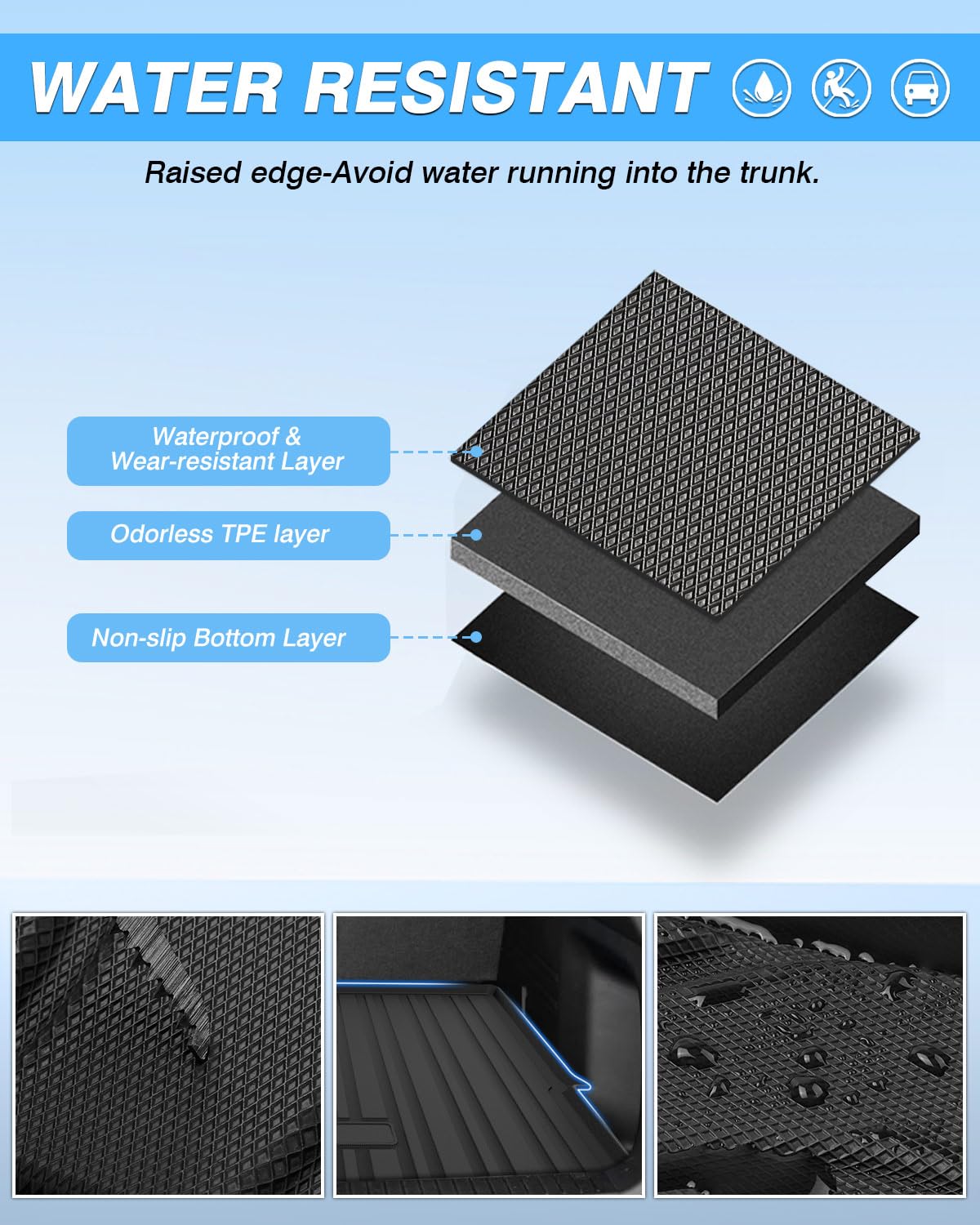 Powerty Cargo Mat Compatible With Mazda Cx-50 2023 2024 2025 Cargo Liner Rear Trunk Mat Cargo Tray All Weather Tpo 3D Trunk Floo