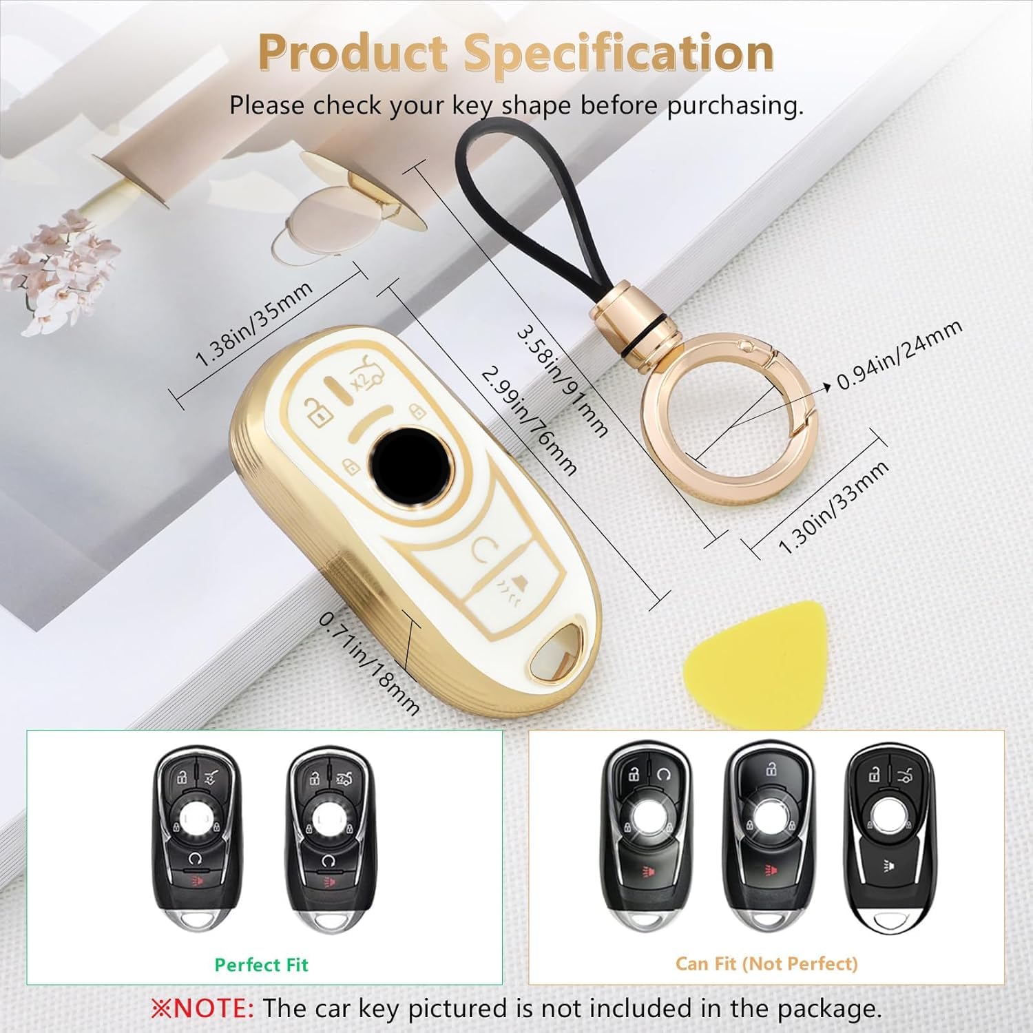 Pifoog Key Fob Cover For Buick Encore Gx Enclave Regal Tourx Envision Lacrosse 6 Button Car Keys Covers Case Shell Accessories G