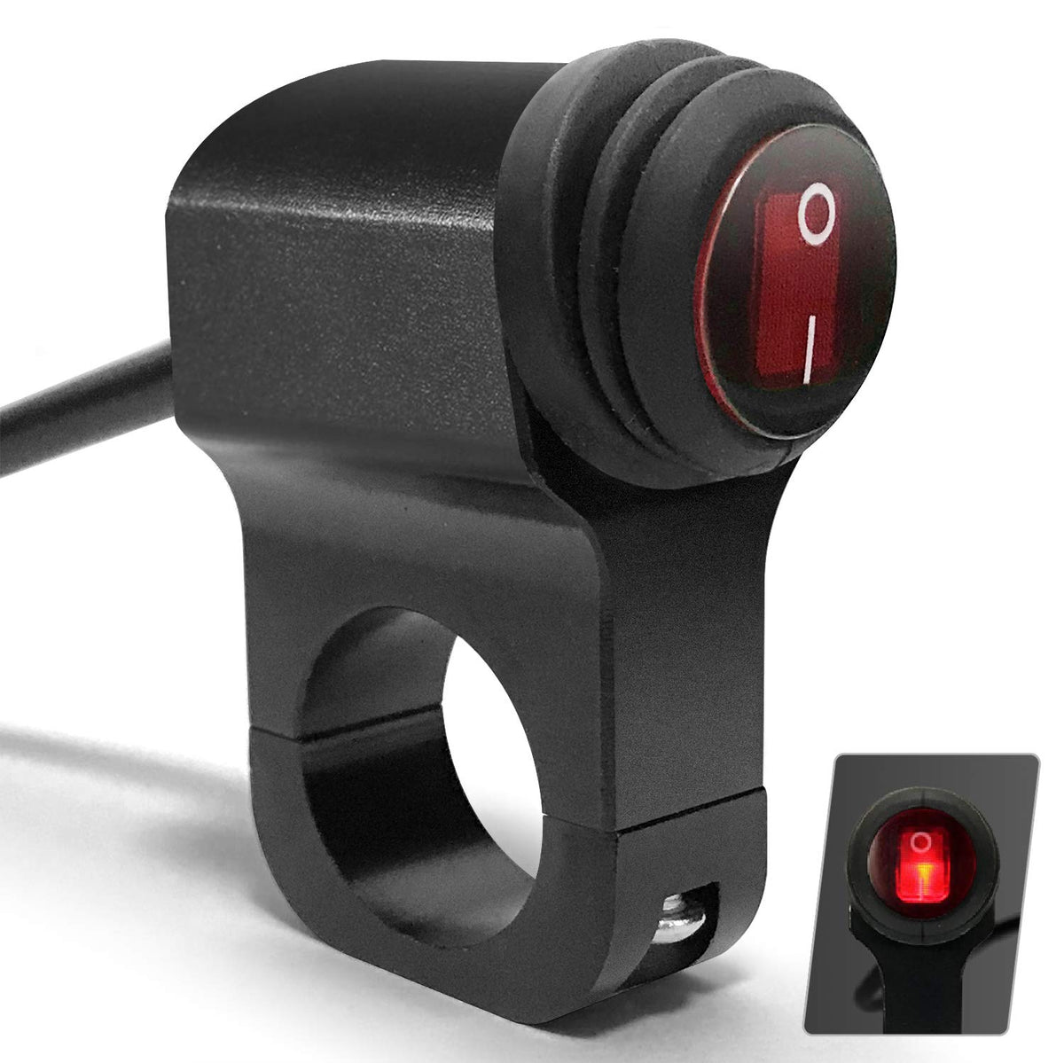 ATV Light Switch 12V Handlebar Switch Waterproof Motorcycle Light Switch CNC Aluminum Alloy Handlebar Toggle Switch for Motorcyc