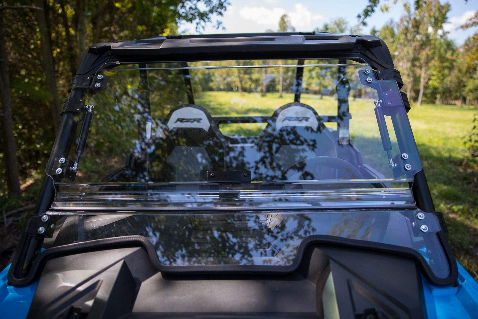 Superatv Scratch Resistant 3-In-1 Flip Windshield For 2019-2023 Polaris Rzr Xp 1000 Xp 4 1000, Open, Vented Or Fully Closed, Without Ride Command, 1/4” Polycarbonate 250X Stronger Than Glass, Usa Made