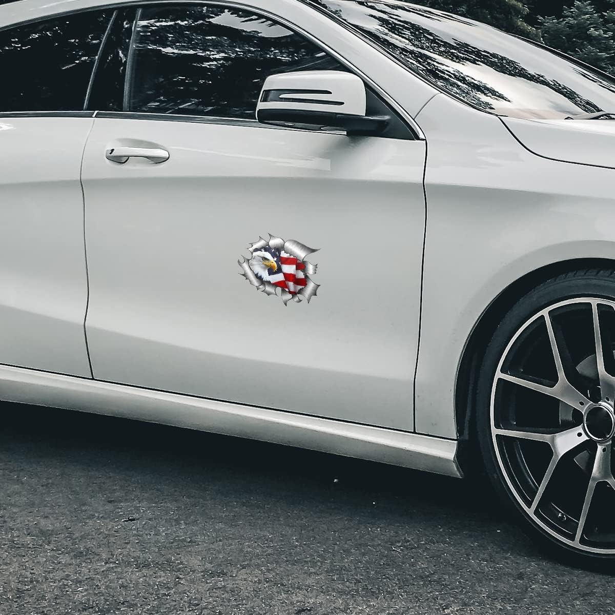 2 Pack American Bald Eagle Car Decal Sticker, 5.91X5.51 Inch Patriotic Eagle Truck Decal Waterproof Bumper Sticker for Car Truck