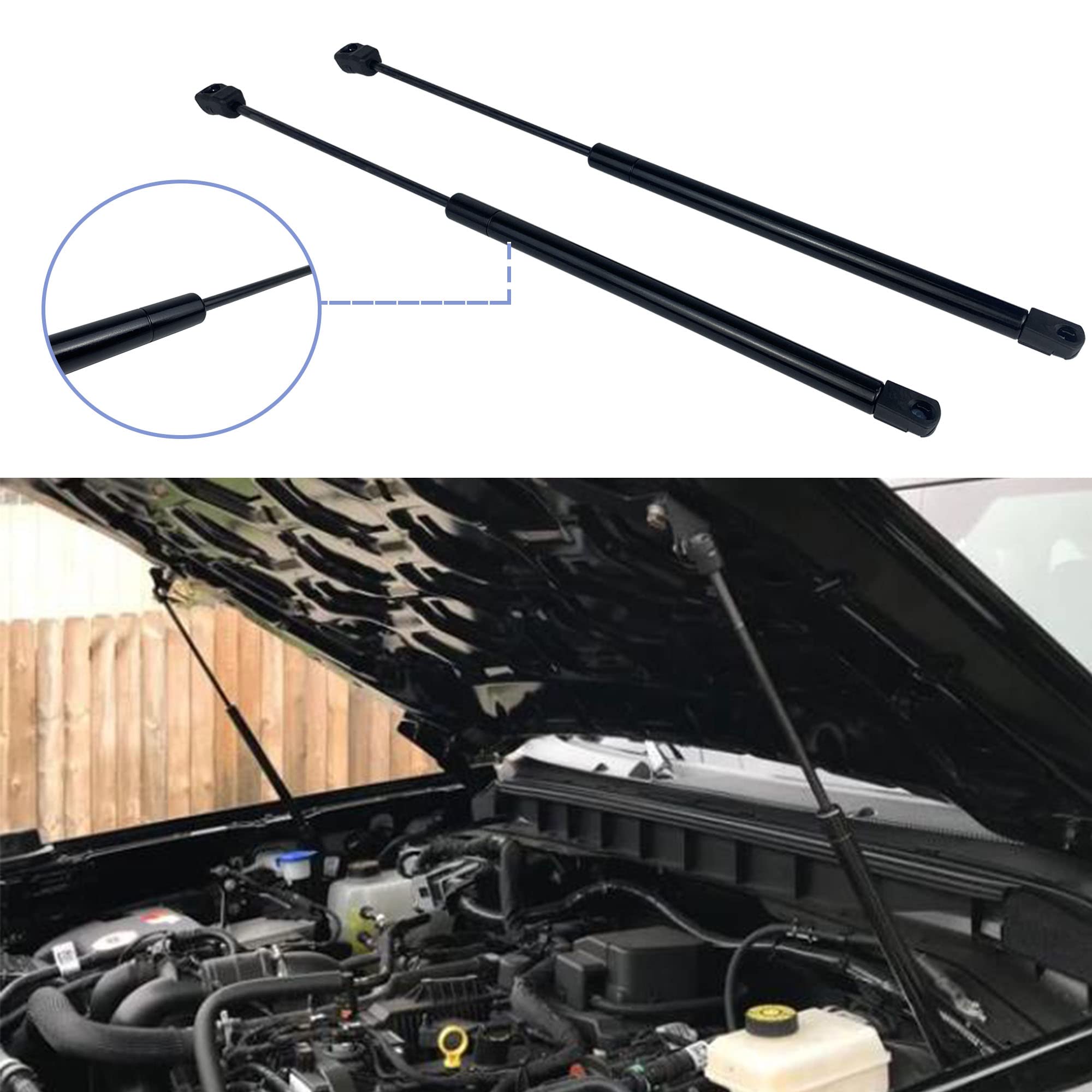 Yzusgomumu 4B965360 Hood Lift Supports Compatible With 2017-2022 Ford F250 F350 F450 F550 Super Duty Replaces 4B-965360 Hc3Z16C826A Hc3Z-16C826-A