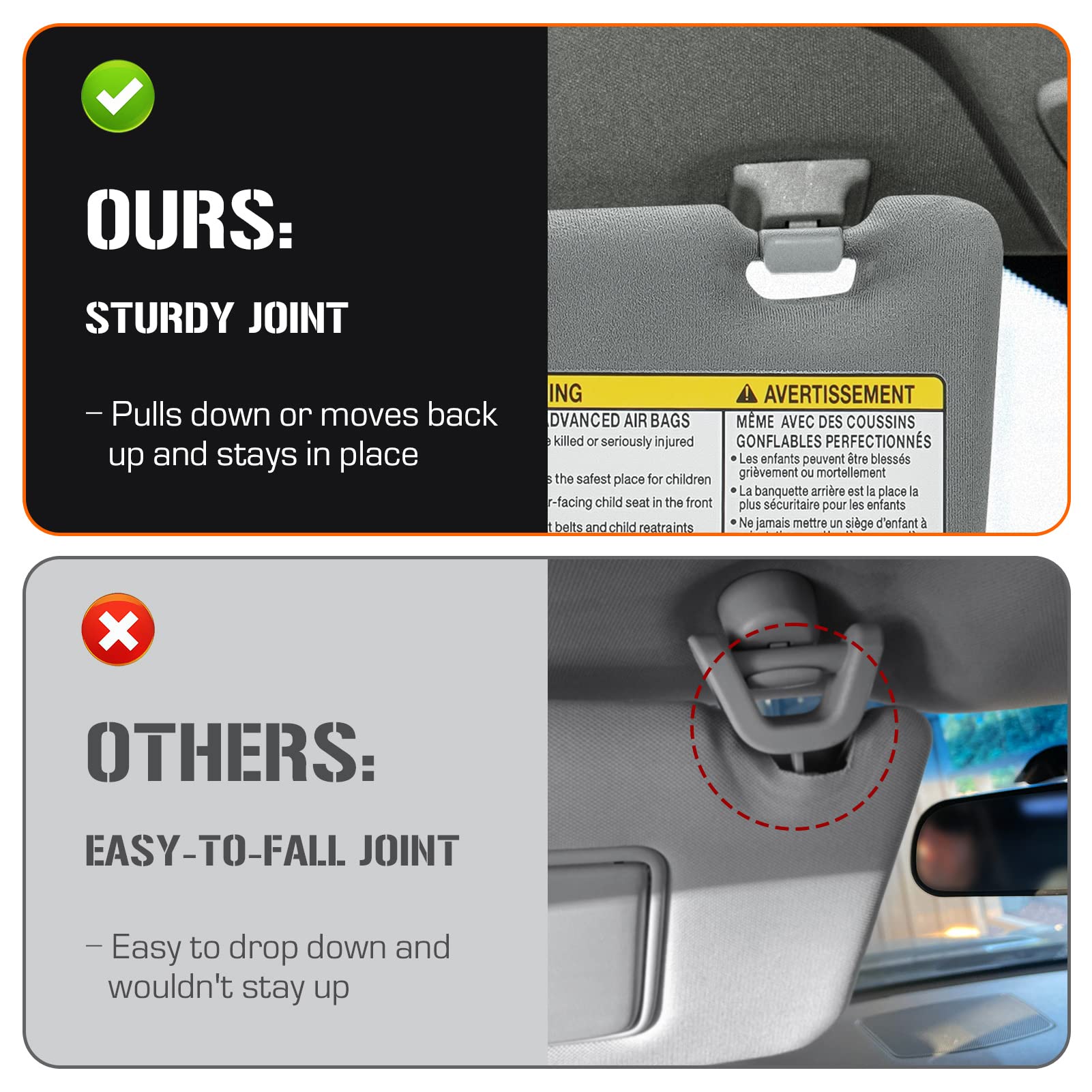 Sun Visor for 2005-2015 Toyota Tacoma Without Light, Right Passenger Side Gray Sunvisor Replacement 74310-04081-E0