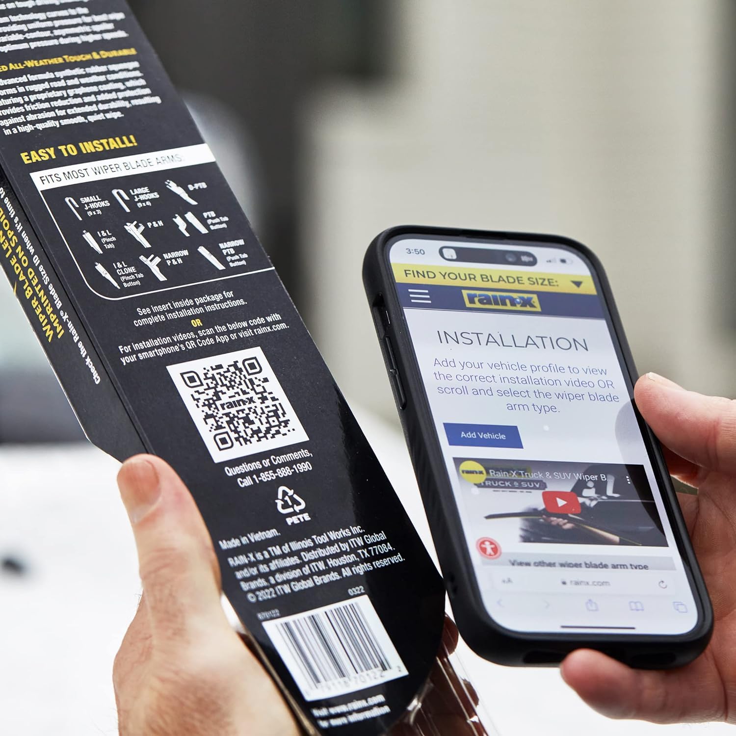 Rain-X 870115 Truck & Suv Rugged Series Premium Wiper Blades, 15 Inch Windshield Wipers (Pack Of 1), Automotive Replacement Wind