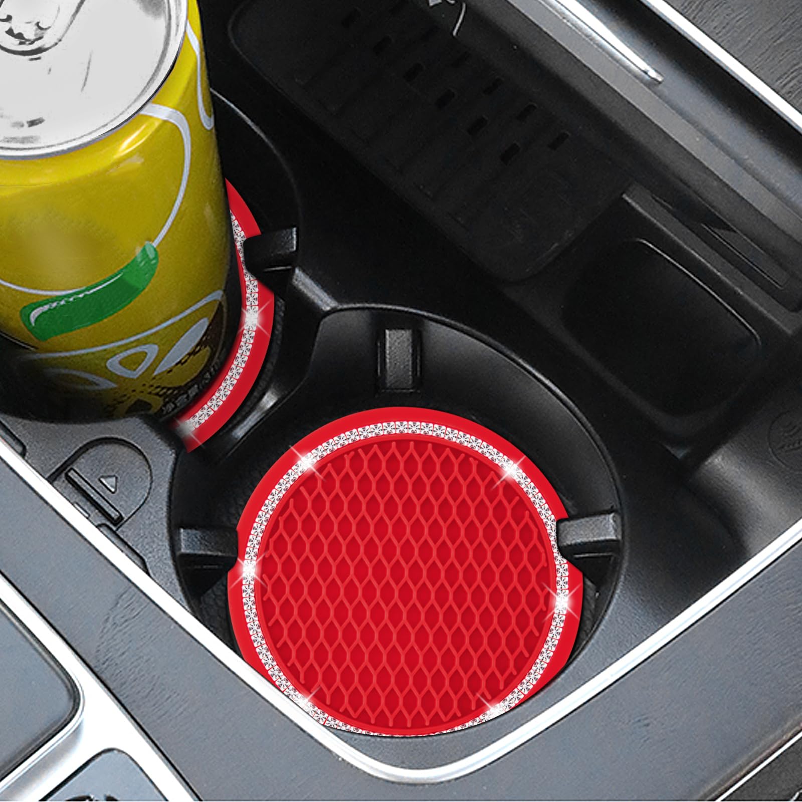 Cocases Car Coasters, 4 Pack Vehicle Bling Car Coaster, Universal Rhinestone Coaster For Cup Holders, Car Interior Accessories S