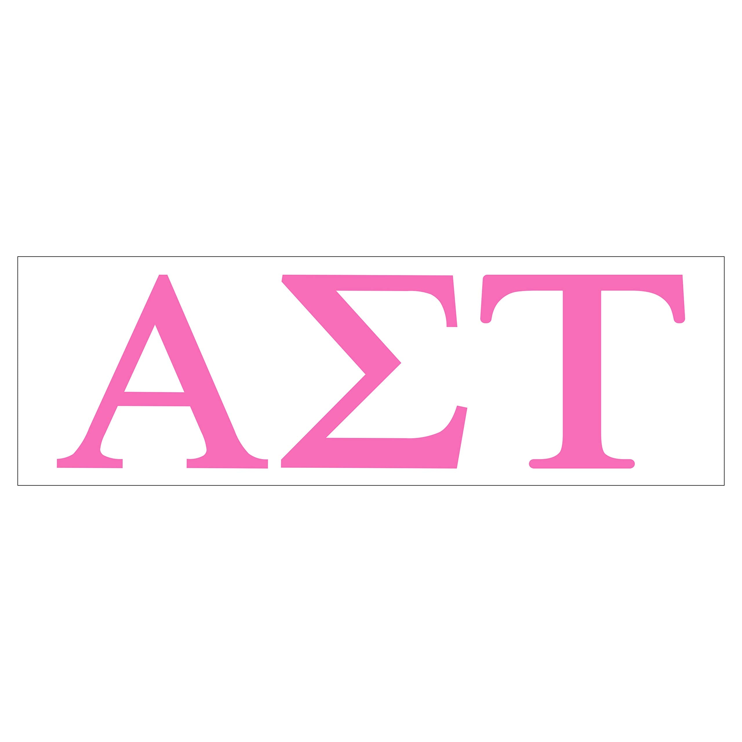 Pro-Graphx Alpha Sigma Tau Greek Sorority Sticker Decal, 2.5 Inches Tall, Pink
