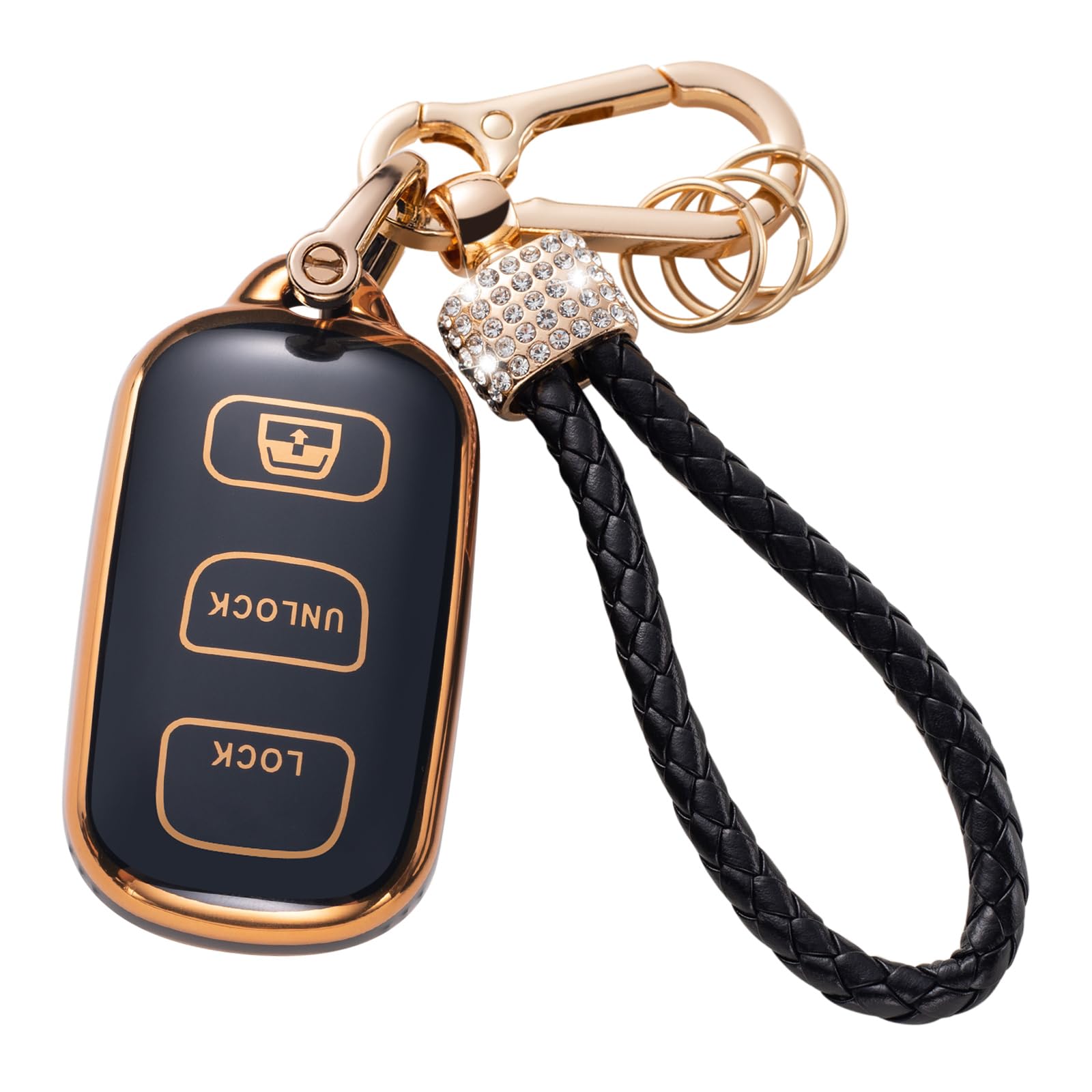 Gematay For Toyota Key Fob Cover With Keychain Lanyard, Soft Tpu Key Fob Protector Shell Compatible With 2003-2009 Toyota 4Runne