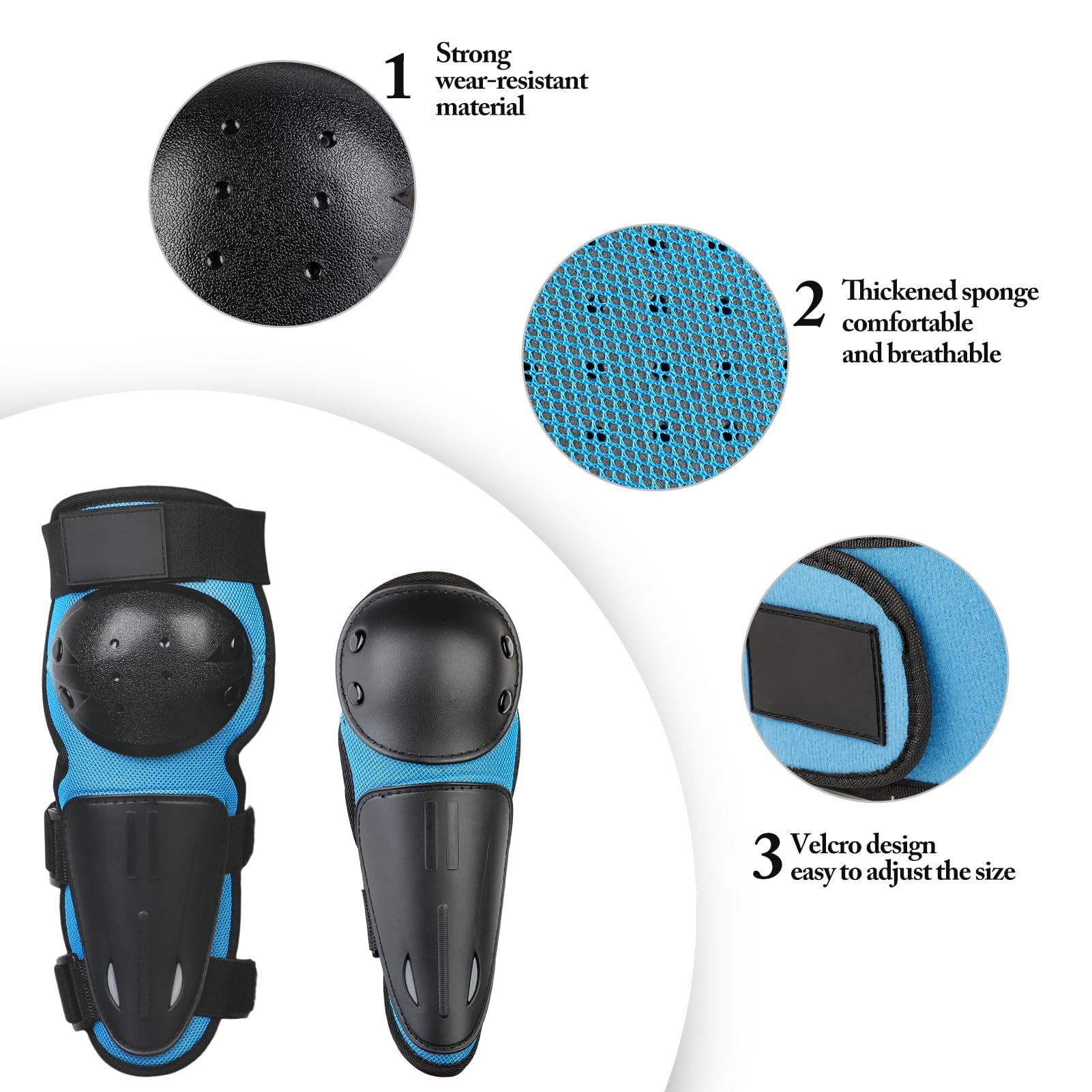 JUSTDOLIFE Youth Dirt Bike Gear Set - 5 PCS Motorcycle Armor with Knee & Elbow Pads, Chest Protector, For Ages 4-12, Blue, Model FJBB28P315