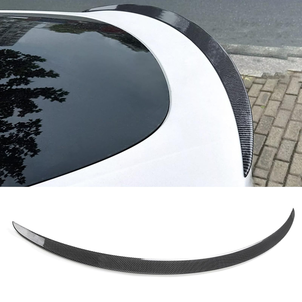 BDBO Spoiler Wing Rear Spoiler Compatible with Tesla Model y 2020-2024 Trunk Tail Rear Trunk Lid,Carbon Fiber Style Performance,