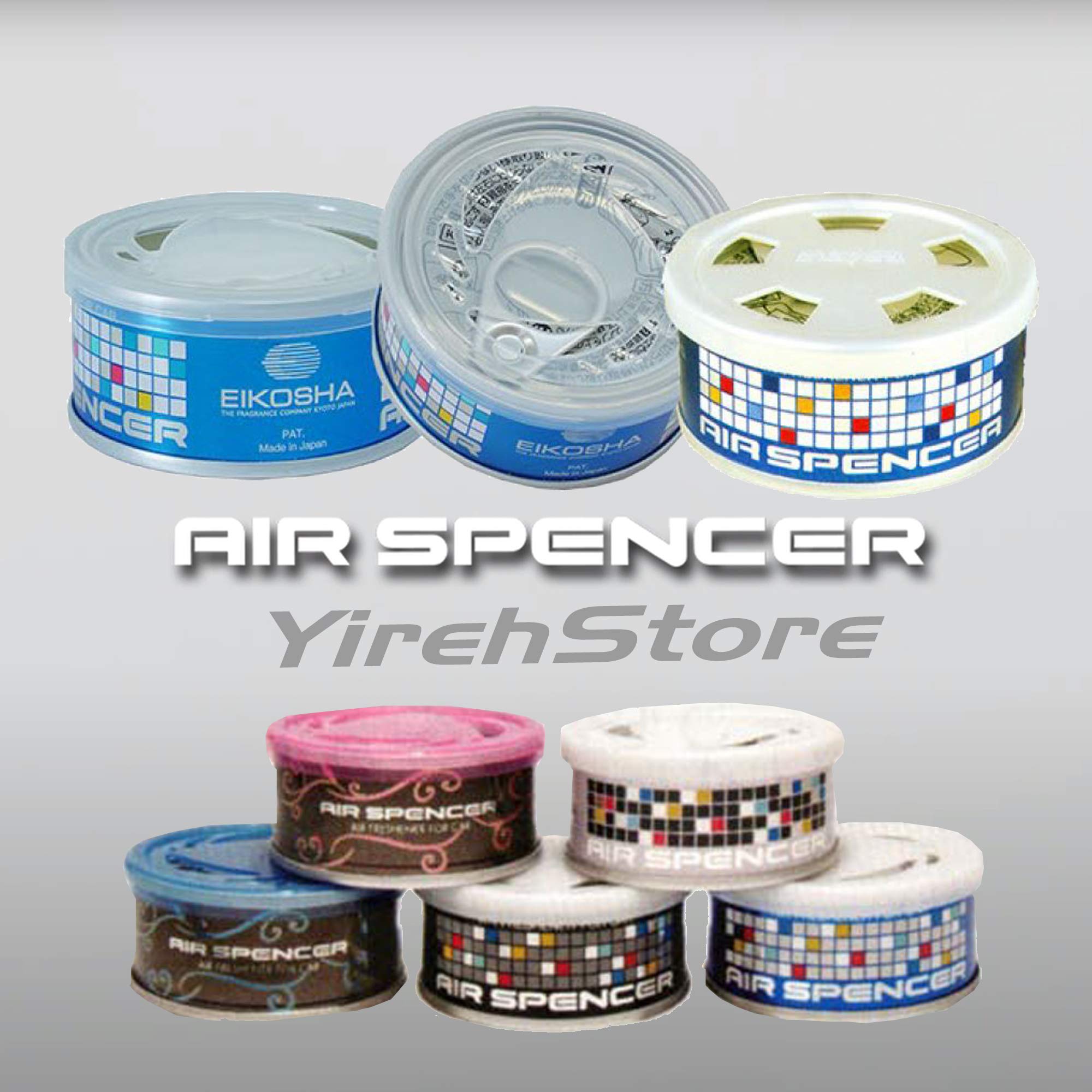 YirehStore Air Freshener - Air Spencer Cartridge 4-Pack, Marine Squash Scent, Heavy Duty, Model A19, Blue