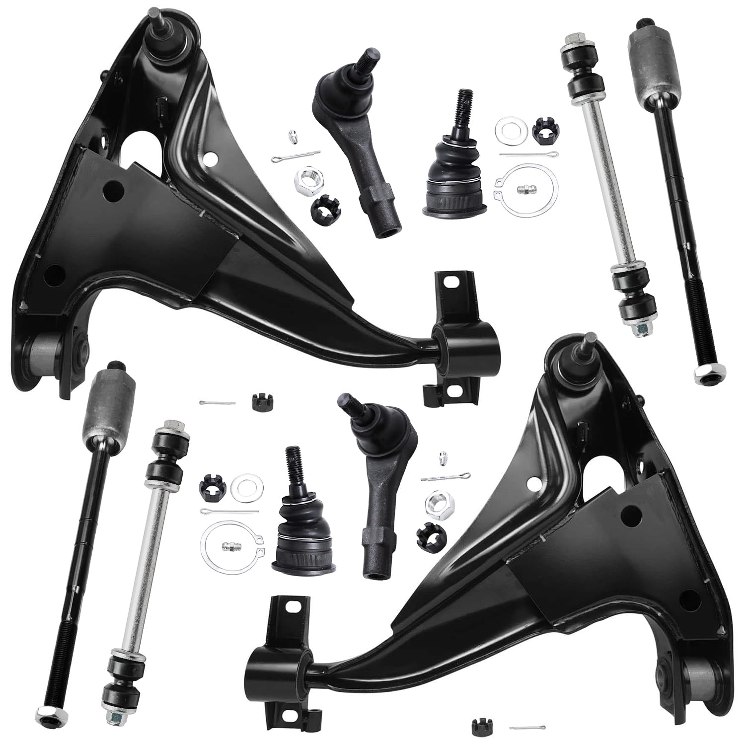 Detroit Axle - 4.0L Front End Suspension Kit for Ford Explorer Mercury Mountaineer 2002-2003, Lower Control Arms Tie Rods Sway B