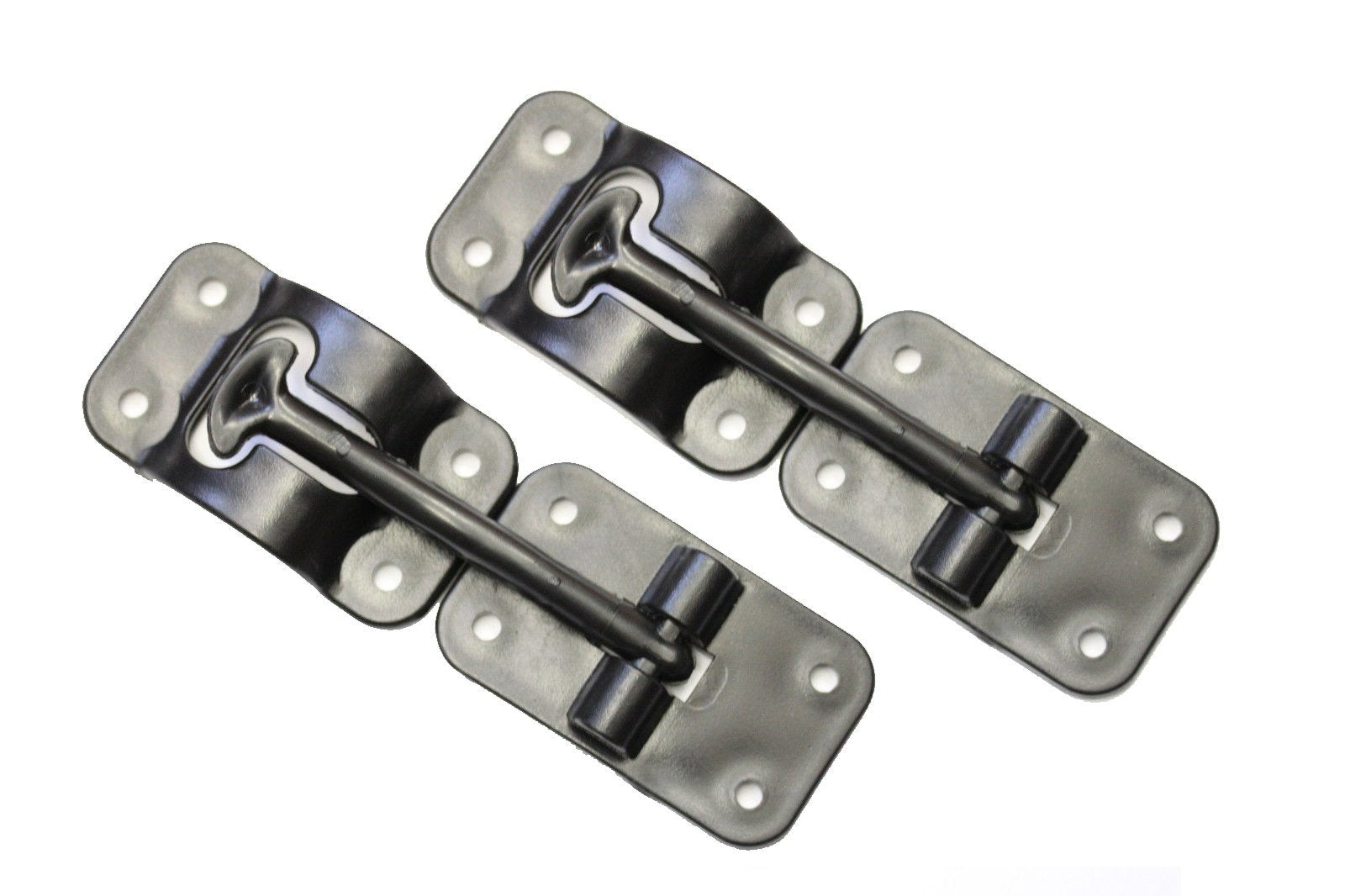 H. Bowes 2 Pack: RV T-Style Door Holder Catch 3-1/2 for Latch Holder Camper Trailer Cargo Hatch Black