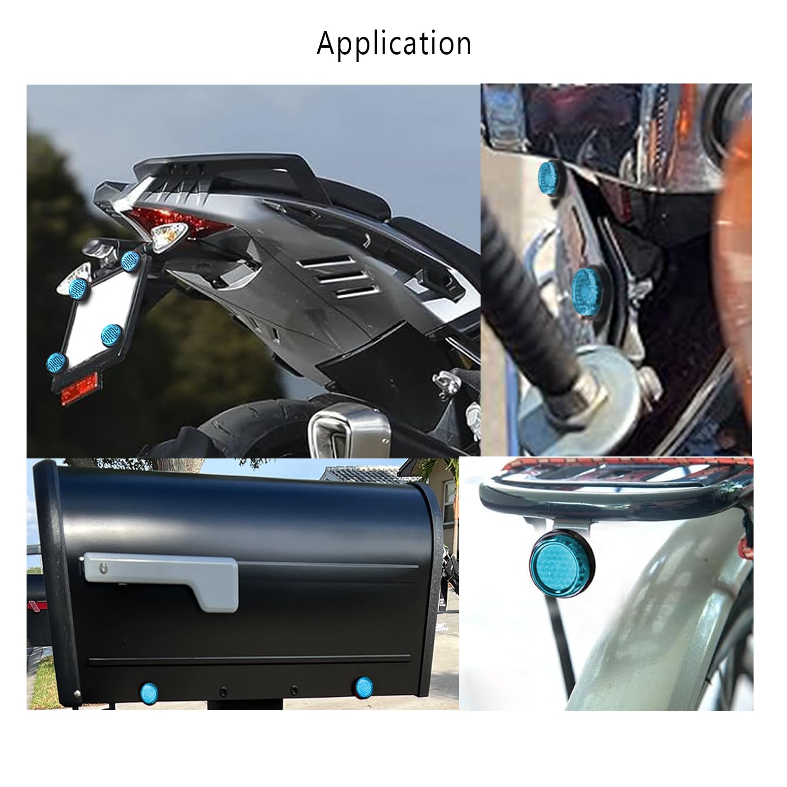 Blue Reflector Motorcycle License Plate Bolts And Nuts