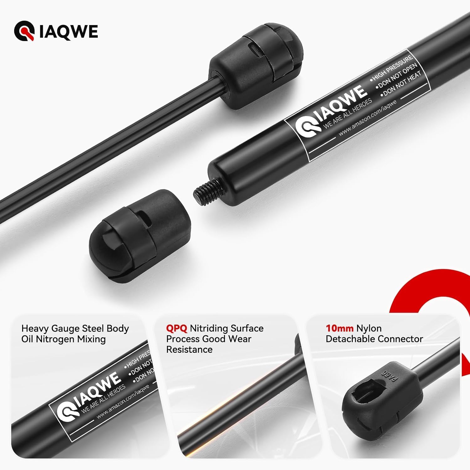 Iaqwe Cs140024 14Inch 25Lb/111N Gas Struts Shocks Springs 14'' Lift Support For Snugtop Are Leer Truck Camper Shell Topper Rear