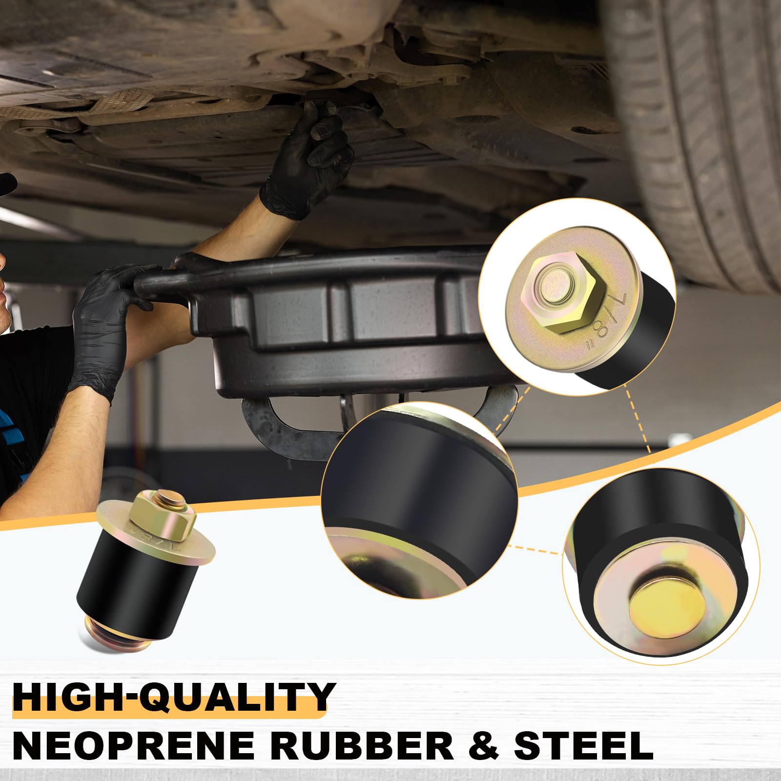 Siptenk 7/8 Freeze Rubber Expansion Plug 8 pcs, Automotive Rubber Expandable Freeze Plugs for Engine