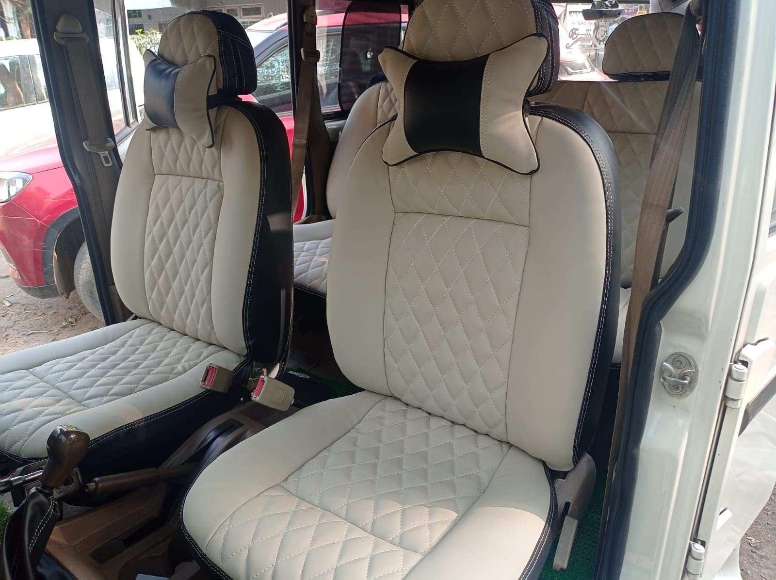 3D FRONTLINE PU Leather Best Fit Bbeige Car Seat Cover Compatible with Kia Seltos