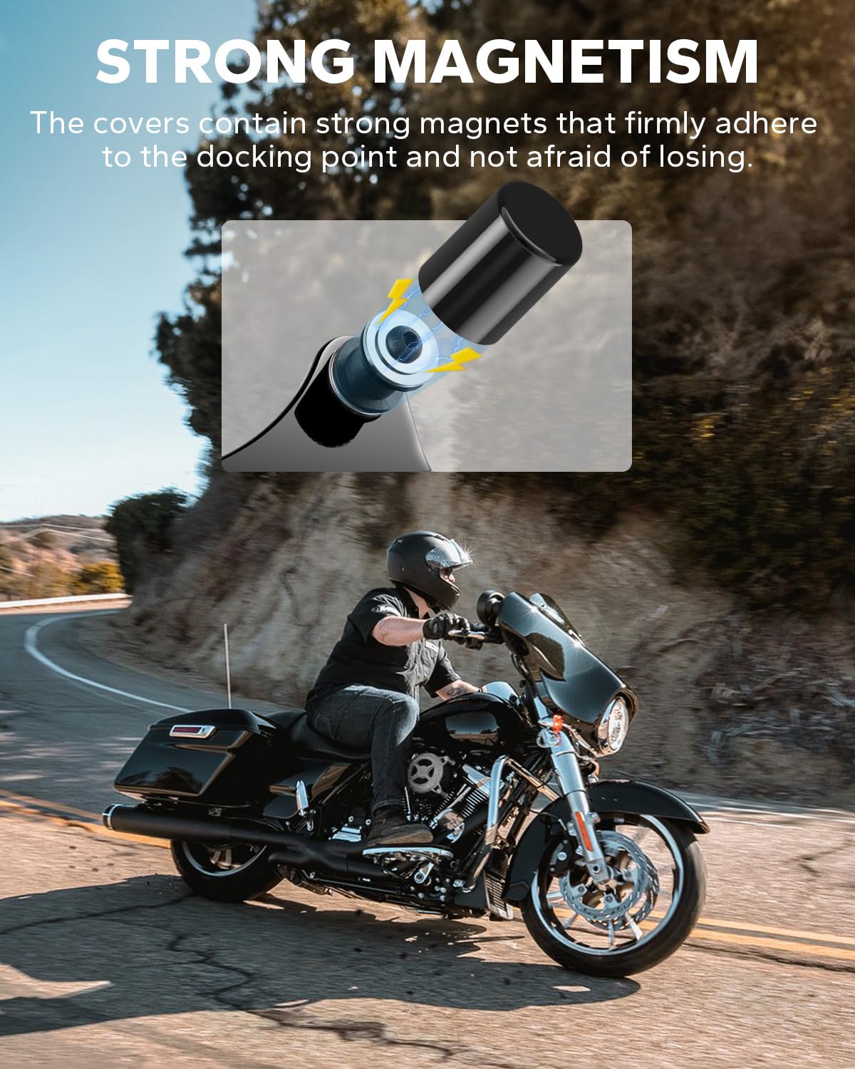 Amazicha 4 Pcs Black Docking Hardware Cover Kit Compatible With Harley Davidson Touring Electra Glide Road King Street Glide 2009-Later