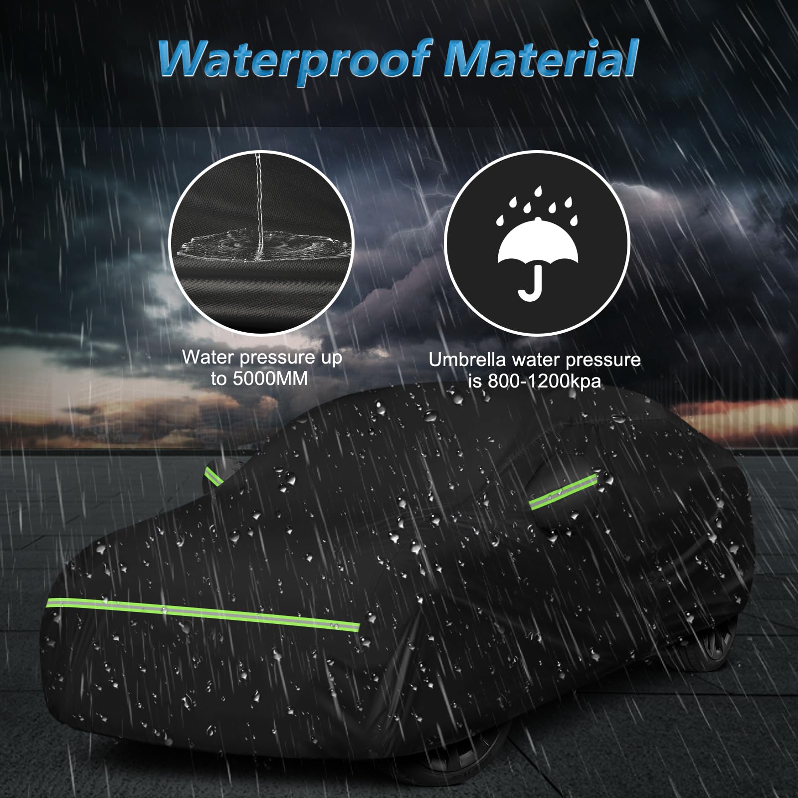 Custom Fit For Tesla Model Y Car Cover - Waterproof, All Weather, Heavy Duty Protection, Hail & Windproof, Long Lifetime, With C