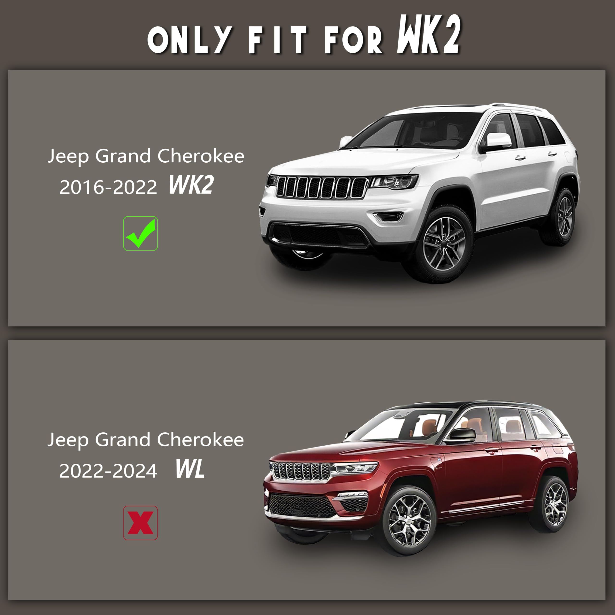 Floor Mats & Cargo Liner Fit For 2016-2021 Jeep Grand Cherokee / 2022 Jeep Grand Cherokee Wk2 (5-Seater), Tpe Rubber Floor Liner