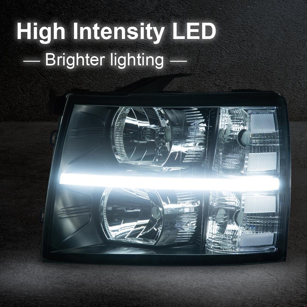 Cheda Led Headlights Assembly Compatible With 2007-2013 Chevy Silverado 1500/Silverado 2500 3500 & Hd Models 2007-2014 Bumper La