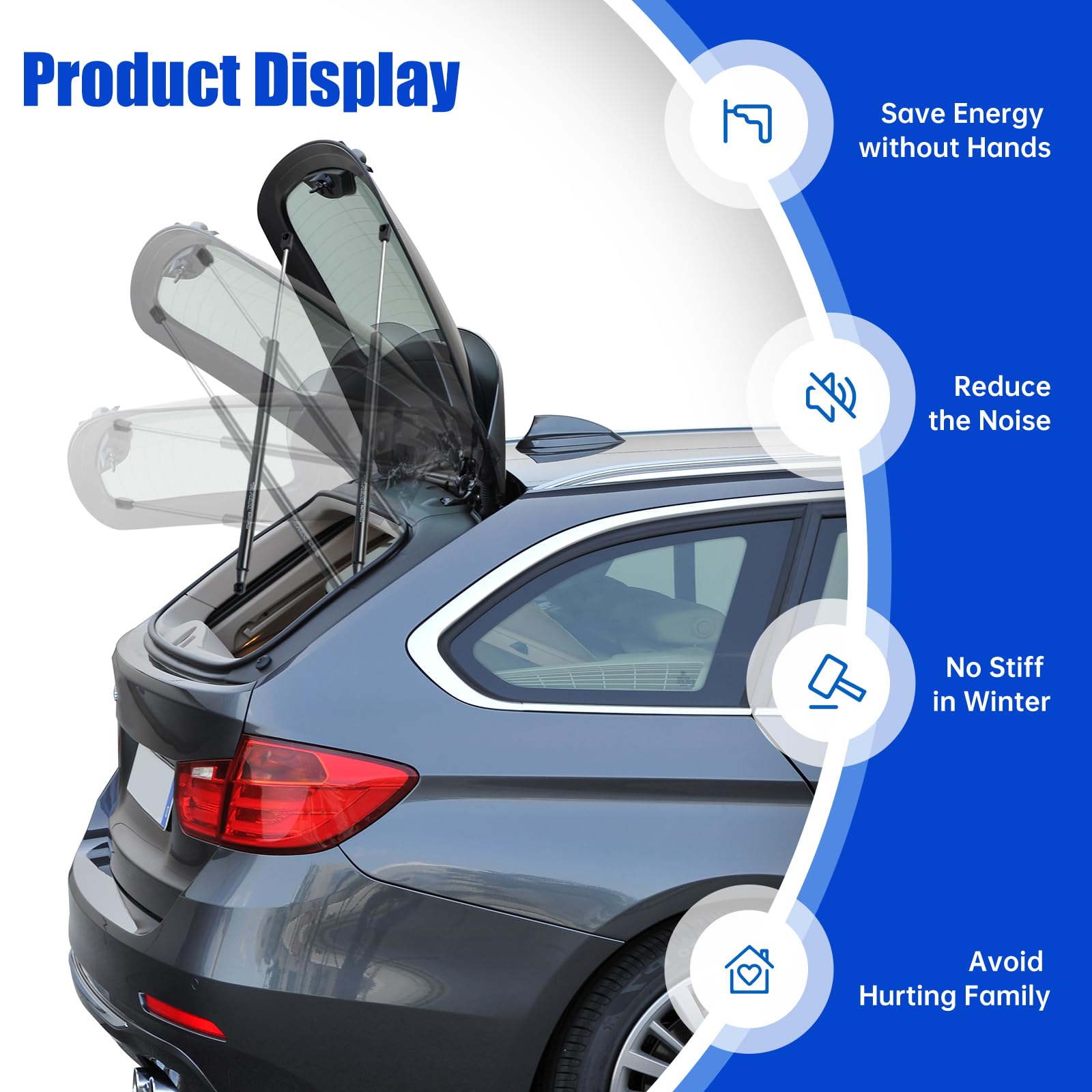 Otuayauto Premium Rear Window Struts Replacement For 2011-2017 Jeep Wrangler 2018 Jk Shocks Lift Supports Oem#6678, 68068261Aa (