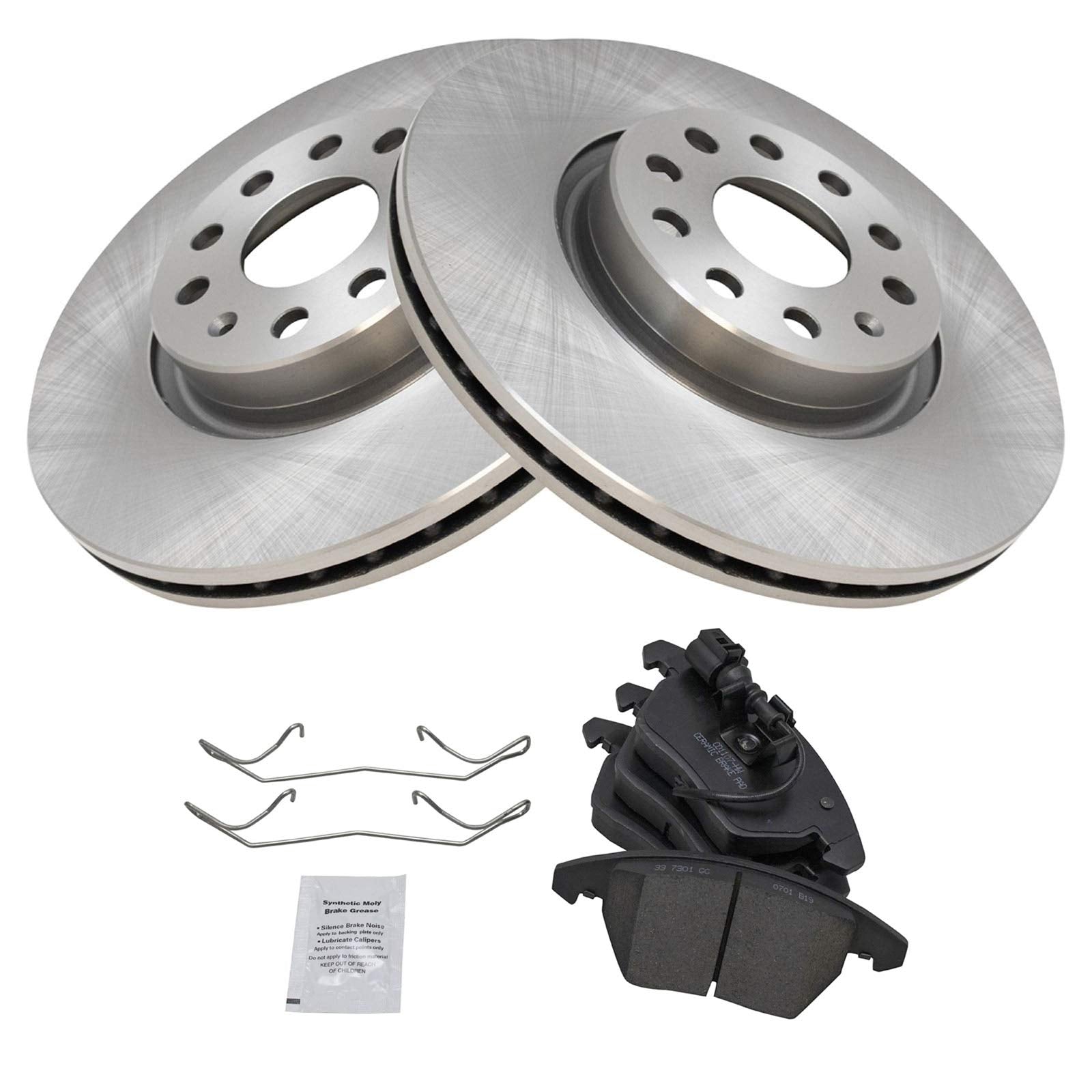 Trq Front Ceramic Brake Pad & Rotor Set For A3 Tt Vw Eos Jetta Gti Passat