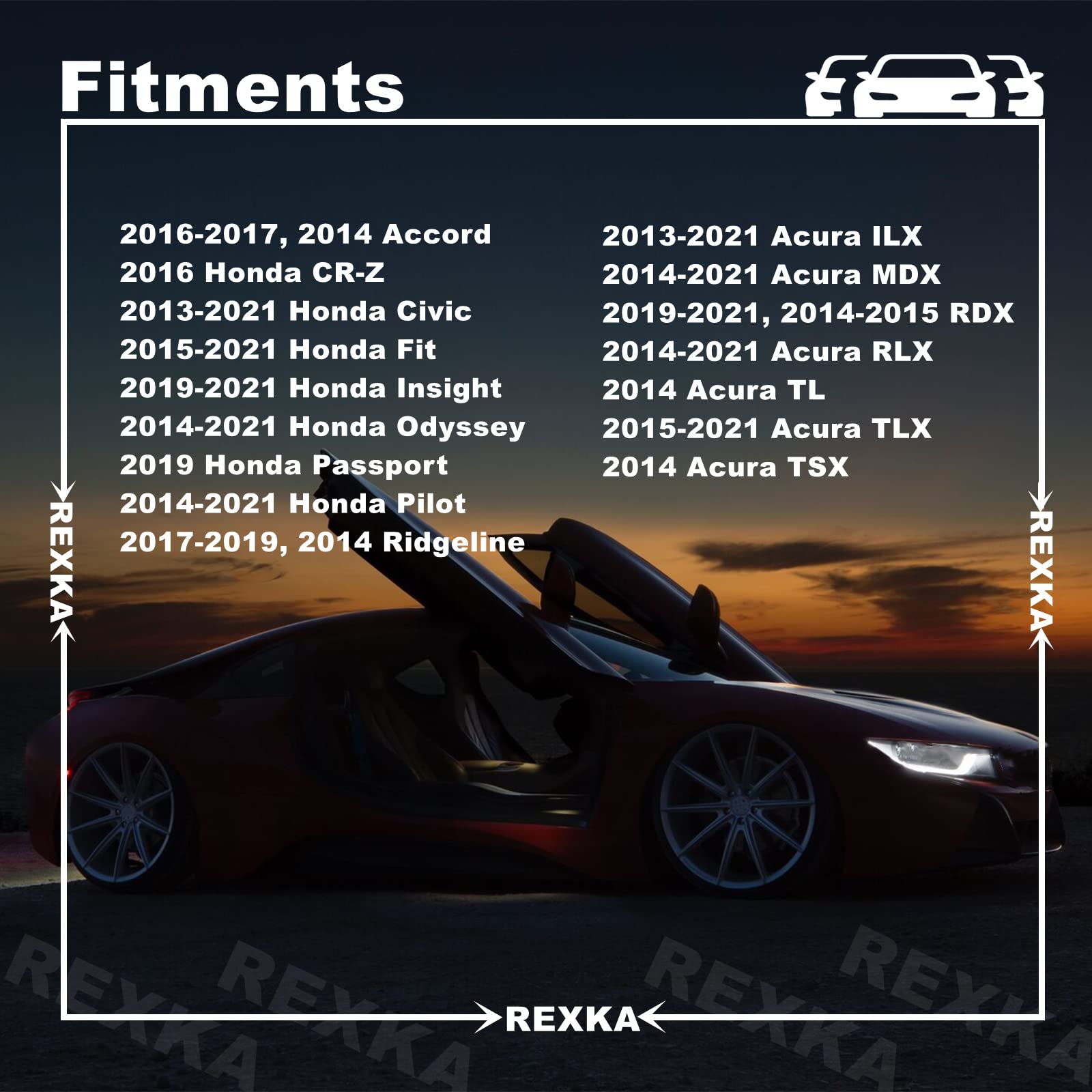 Rexka 51Pcs Fender Liner Splash Shield Bumper Retainer Clips Fastner 91512-Sx0-003 Fits Honda Acura Accord Civic Cr-Z Fit Insigh