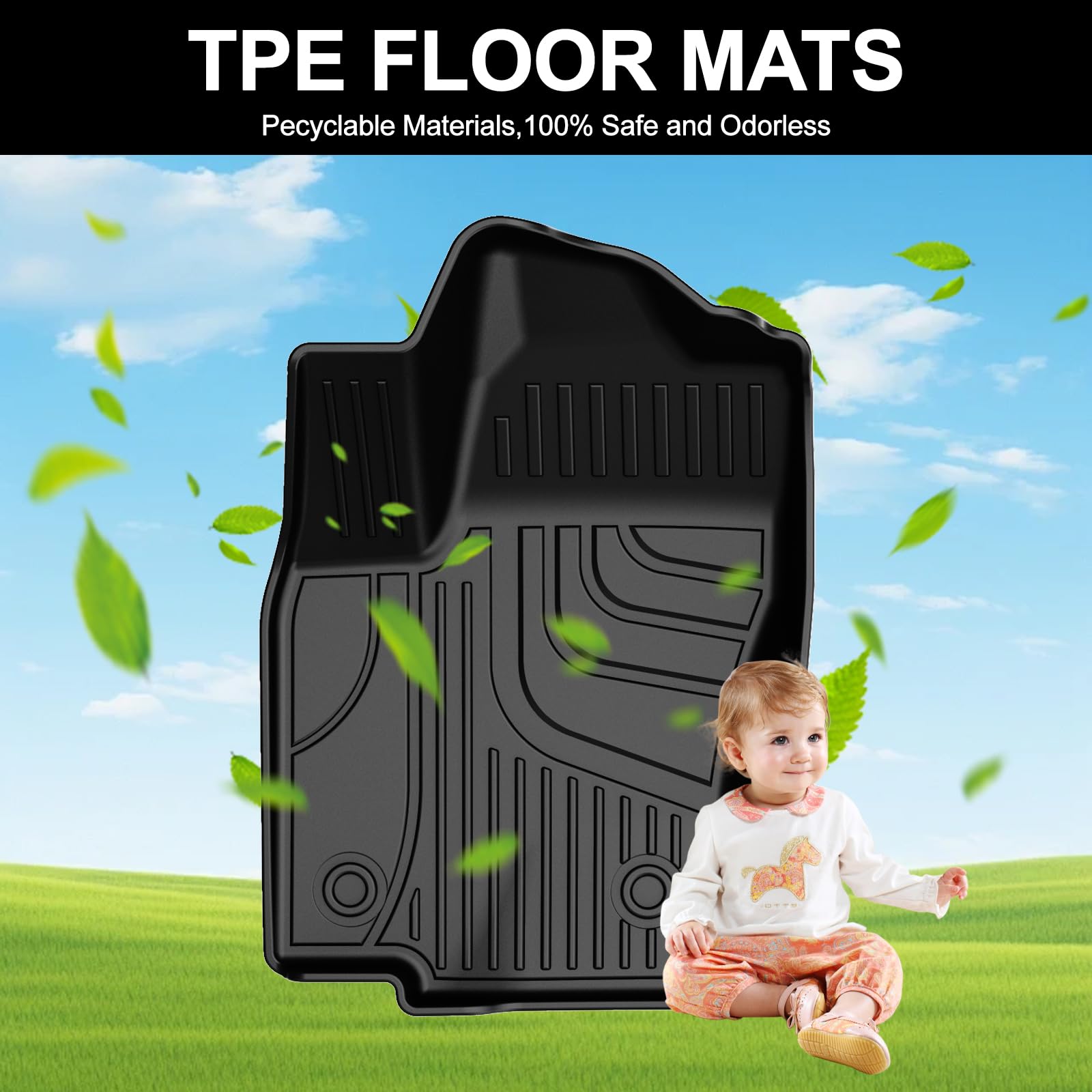 Aomsazto Floor Mats Compatible With Toyota Land Cruiser & Lexus Gx550 2024 2025: All Weather Floor Liner Replacement For 2025 To