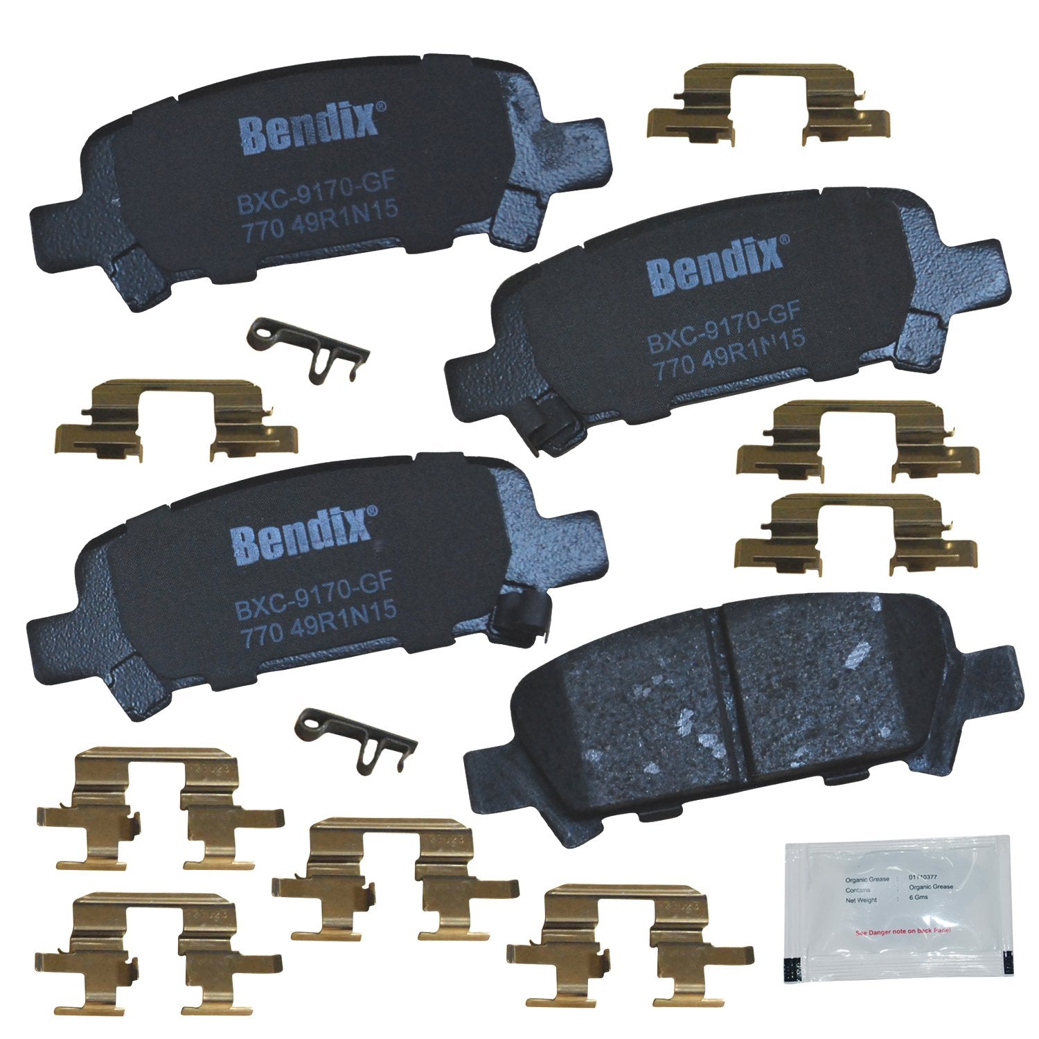 Bendix Priority1 Cfc770 Ceramic Rear Brake Pads For Subaru Baja 2006-2003, Forester 2003-1998, Impreza 2003-1999, Legacy 2009-20