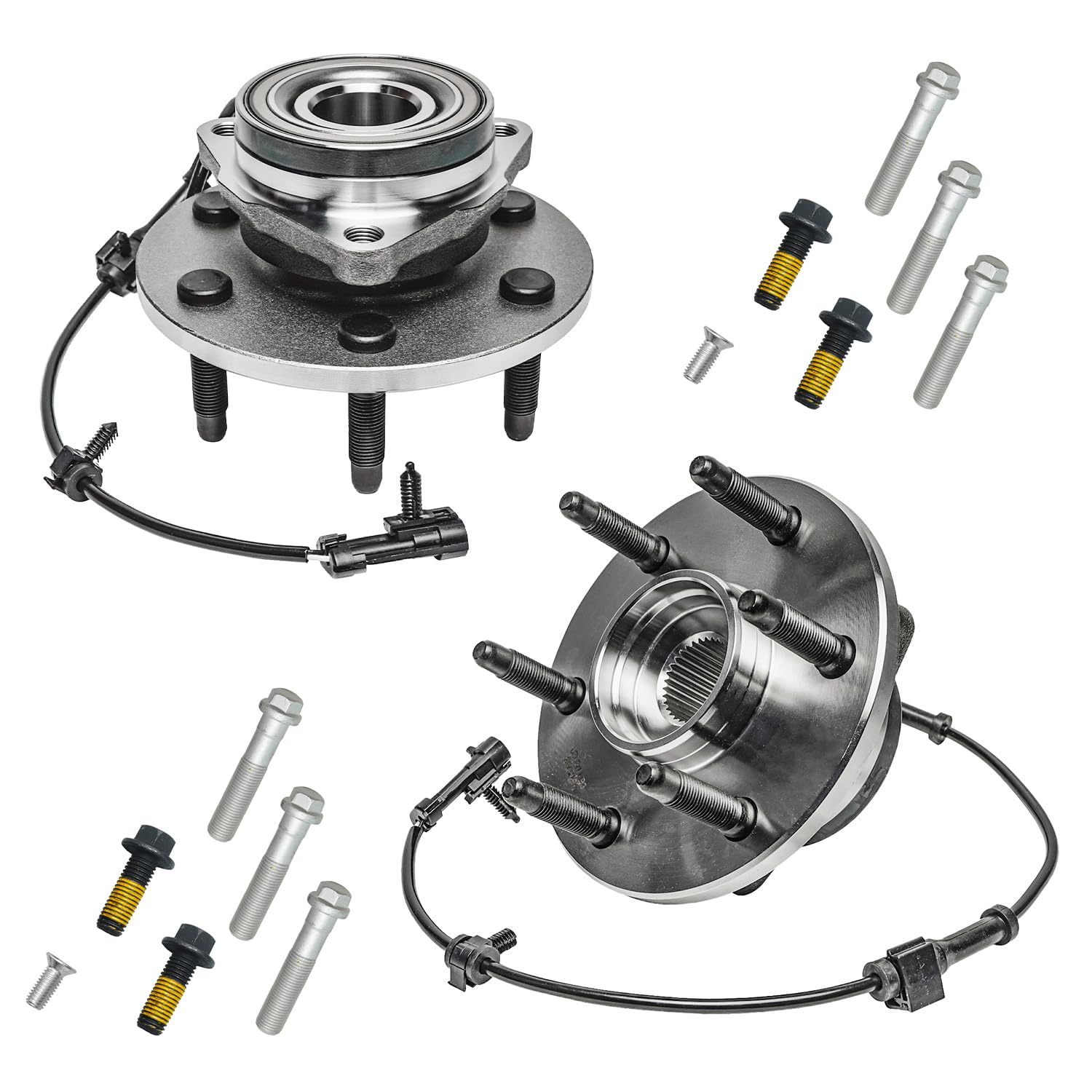 Detroit Axle - 4WD Front 4pc Wheel Bearing Hubs Kit for Chevy Silverado GMC Sierra Express Savana Yukon XL 1500 2500 Tahoe Escal
