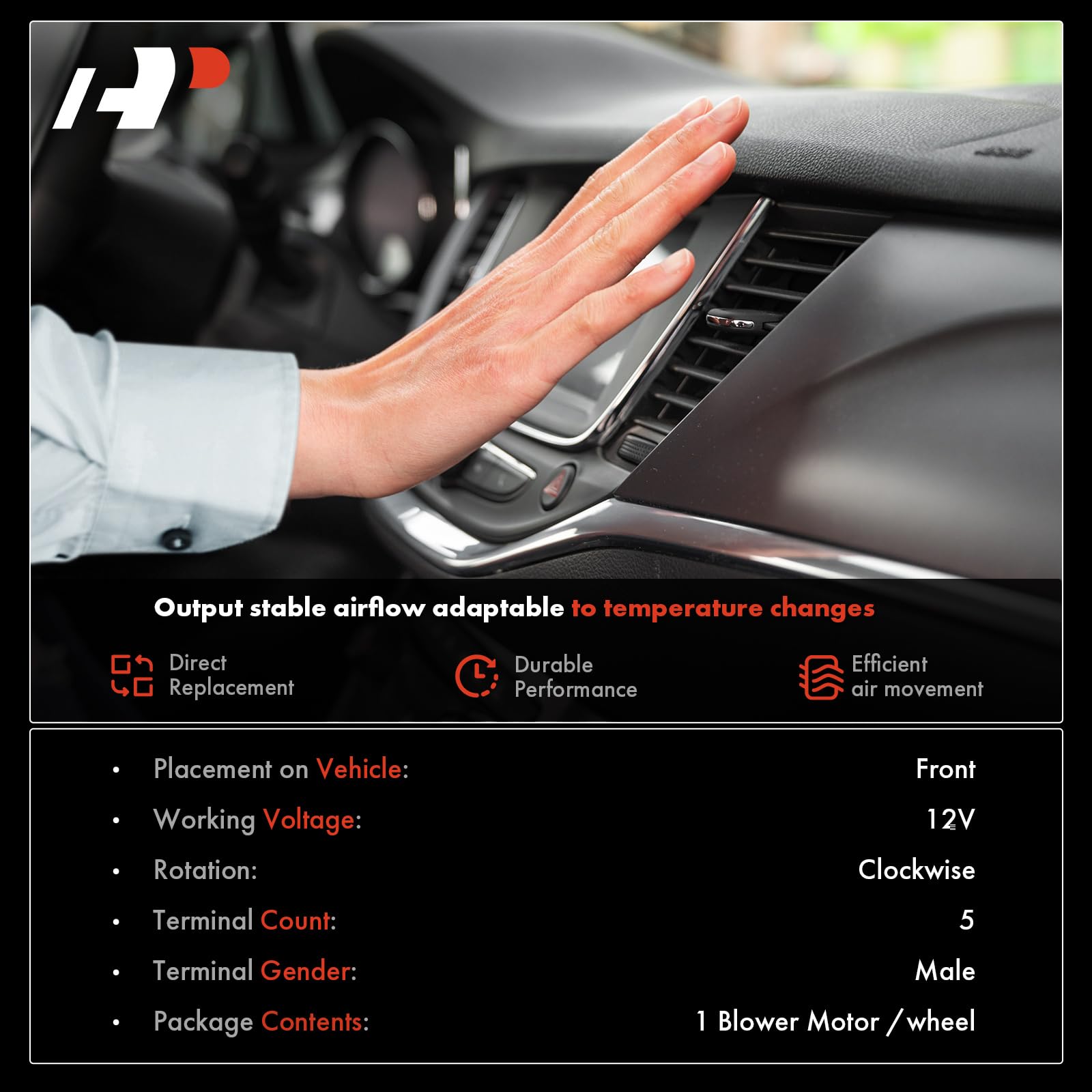 A-Premium Hvac Heater Blower Motor Assembly Compatible With Audi & Volkswagen Vehicles - A3, A3 Quattro, Q3, Q3 Quattro, Jetta, Golf, Passat, Tiguan, Eos, Gti, Replace# 1K1820015, 1K1820015A