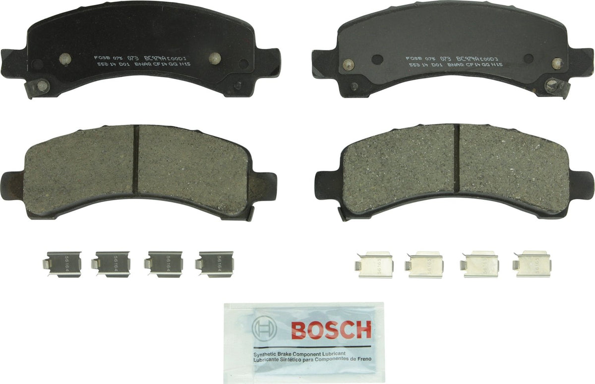 BOSCH BC974A QuietCast Premium Ceramic Disc Brake Pad Set - Compatible with Select Cadillac Escalade; Chevrolet Avalanche, Expre