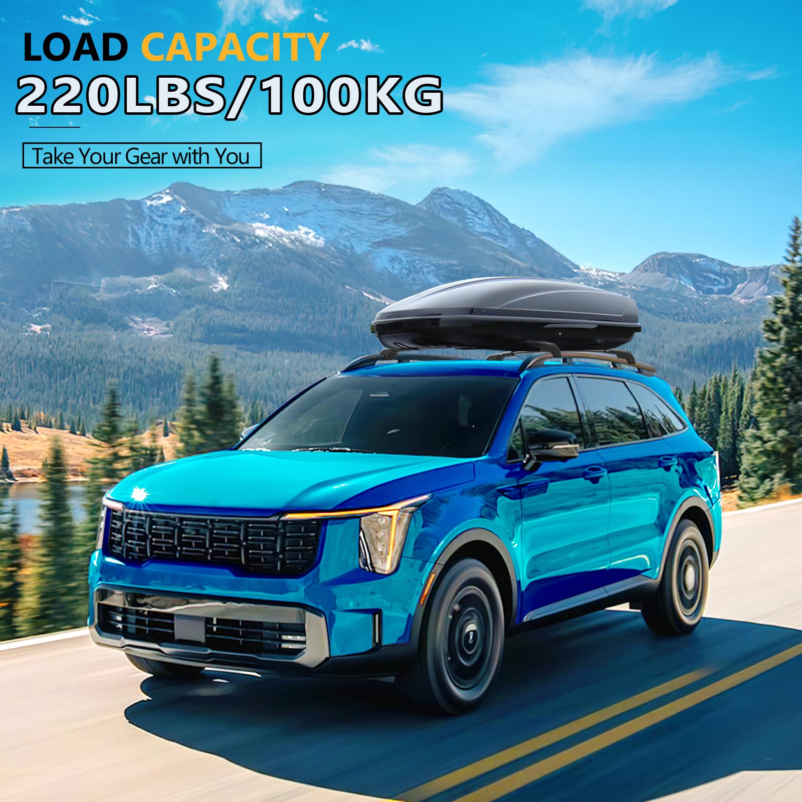 Tuyoung 220lbs Lockbale Roof Rack Cross Bars Compatible with KIA Telluride 2023 2024 2025 X-PRO & X-LINE with Raised Side Rails,