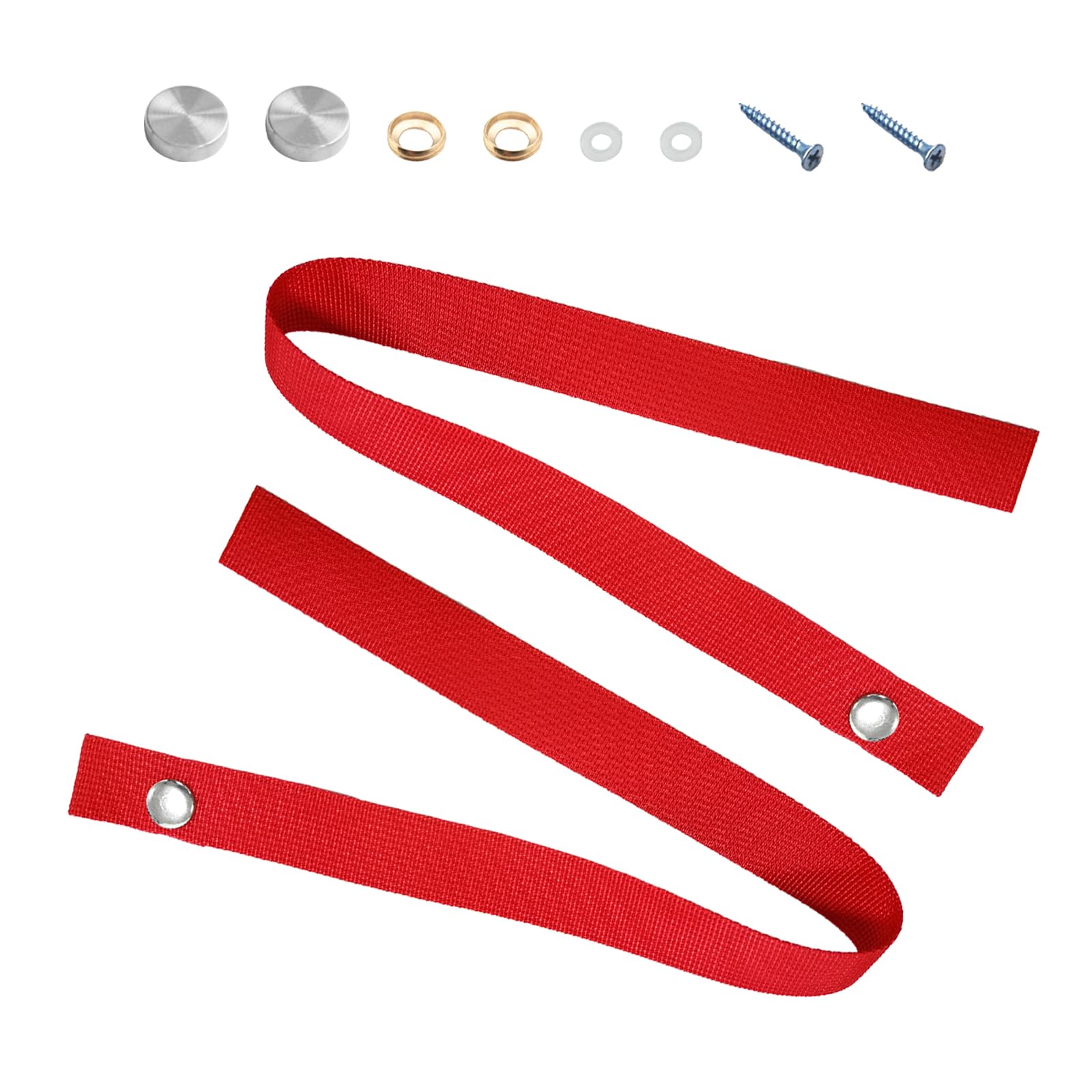 Dickno 2 PCS RV Security Straps, 18 Inch Sliding Door Long Strap with 4 PCS Button Snap, Universal Locking Tieback Strap Accesso