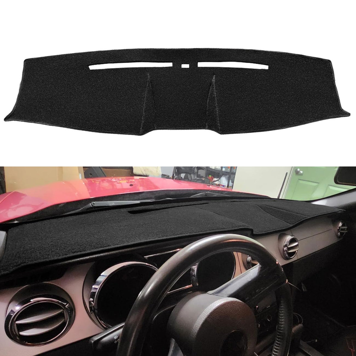 Dash Cover Dashboard Cover Pad Mat Custom Fit For Ford Mustang 2005 2006 2007 2008 2009 (Black) Y63