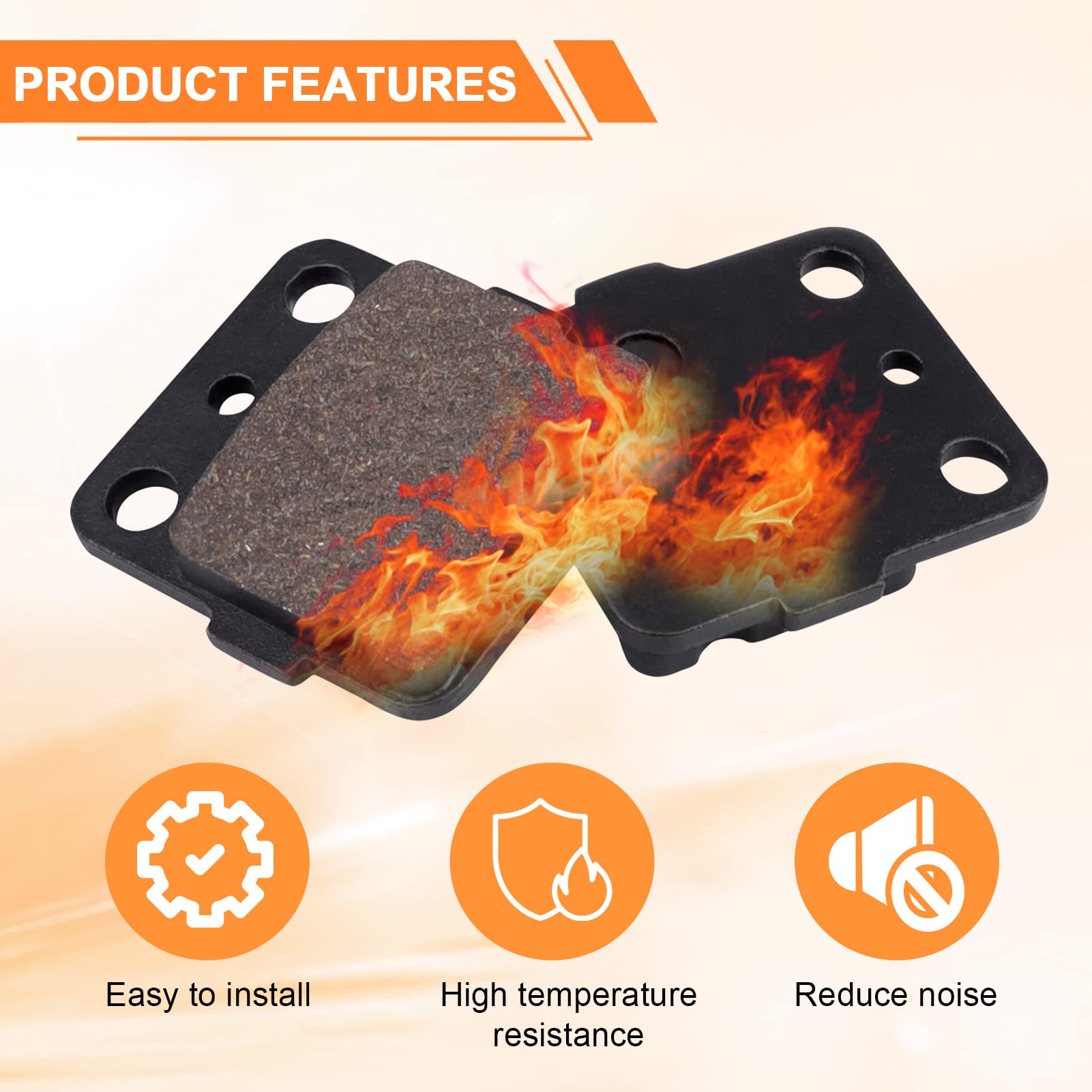 Front And Rear Brake Pads Replacement For Yamaha Raptor 350 Yfm350 Yfm350Rse2 Raptor 660R Yfm660R Honda Fourtrax 250 Trx250 Trx2