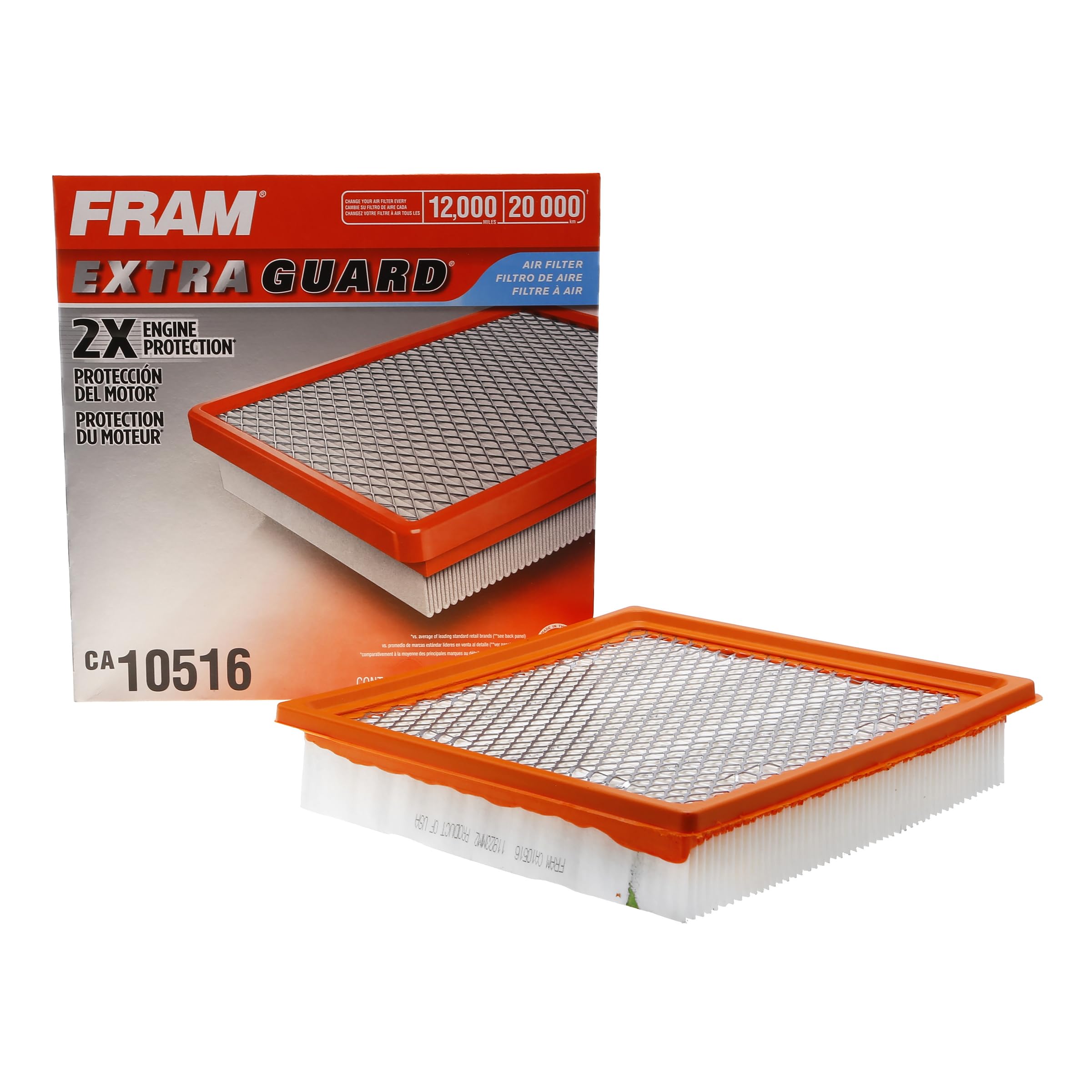Fram Extra Guard Ca10516 Replacement Engine Air Filter For Select 2009-2020 Dodge Journey, Provides Up To 12 Months Or 12,000 Miles Filter Protection