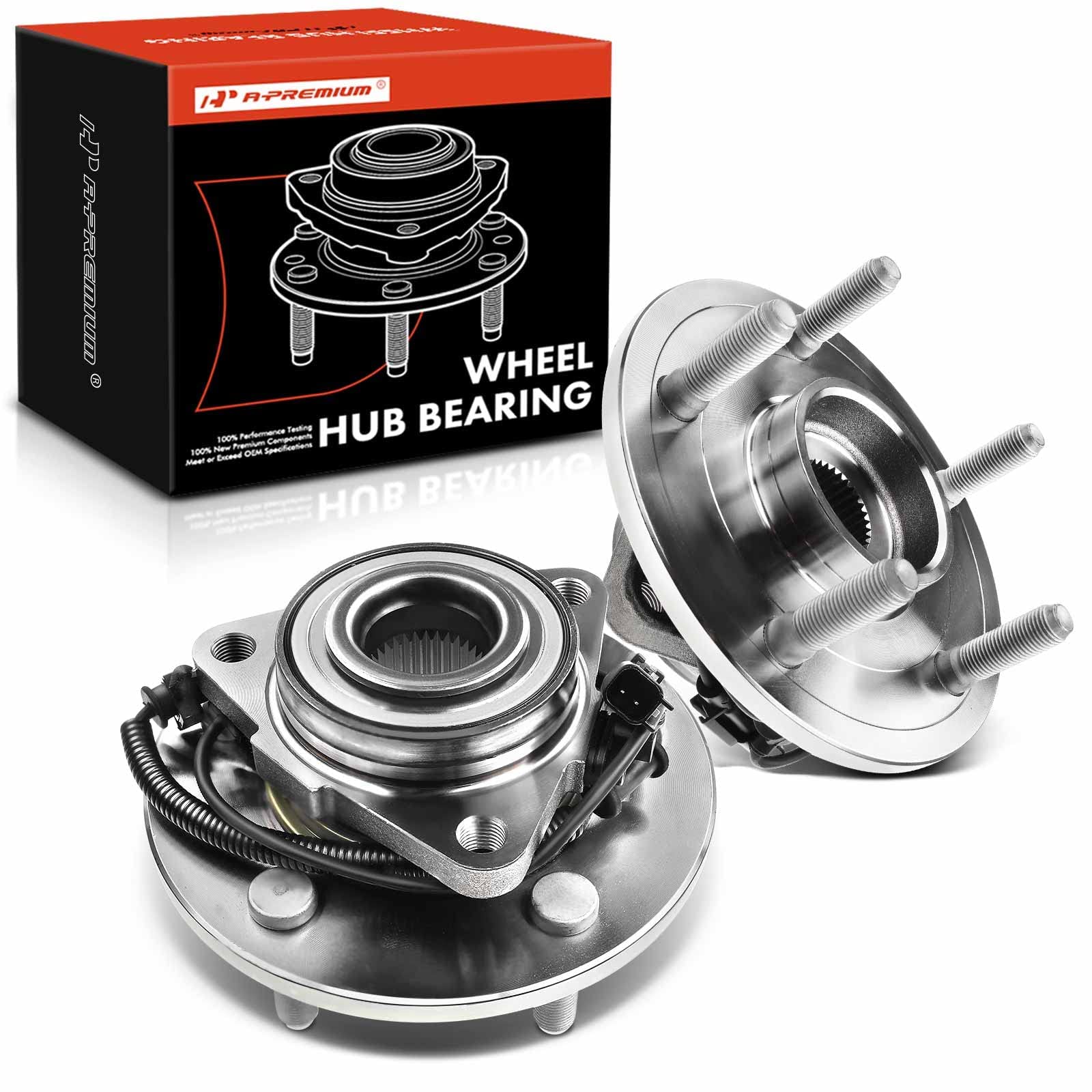 A-Premium 2 X Front Wheel Bearing And Hub Assembly With Abs & 5-Lug Compatible With Ram 1500 2012-2018, 1500 Classic 2019-2022