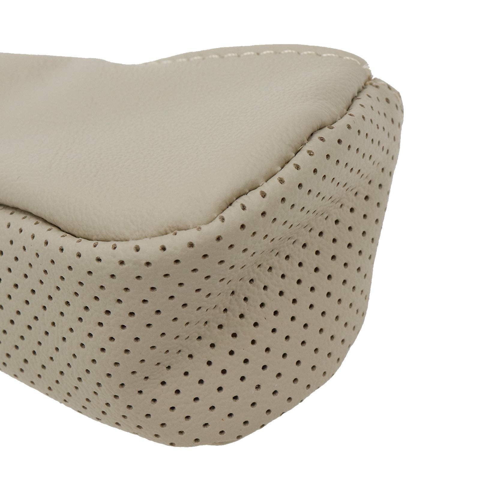 Modengzhe Leather Gear Shift Knob Cover, Hoop And Loop Design Auto Car Shift Knob Protector, Beige