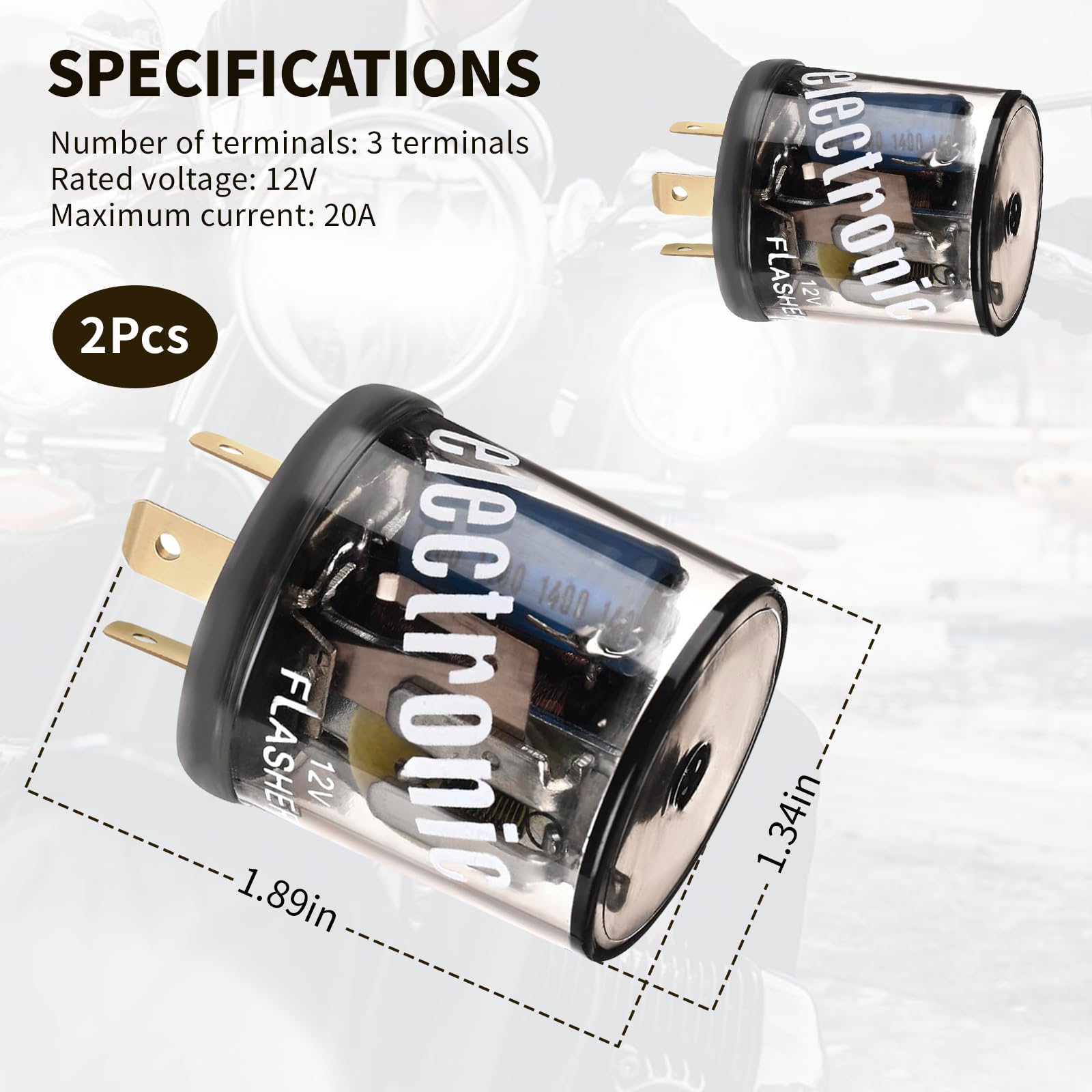 Hbxdeco 2PCS LED Flasher Relay, 3 Pin 12V Heavy Duty LED Turn Signal Relay for Fixing Hyper Flashing, 2 Prong Round Electronic F