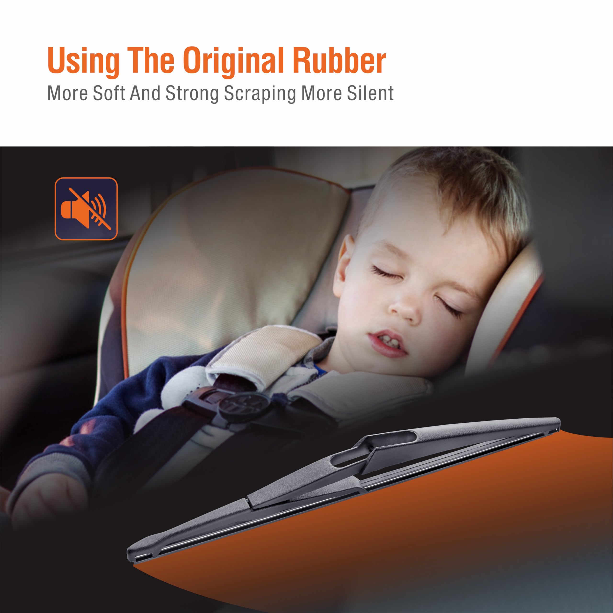 Wowiper 12 Inch (12-J) Rear Wiper Blade Replacement For Rogue 2021-2008 Juke 17-11 Kicks 20-13 Pathfinder 20-13 Qashqai 21-17 /B