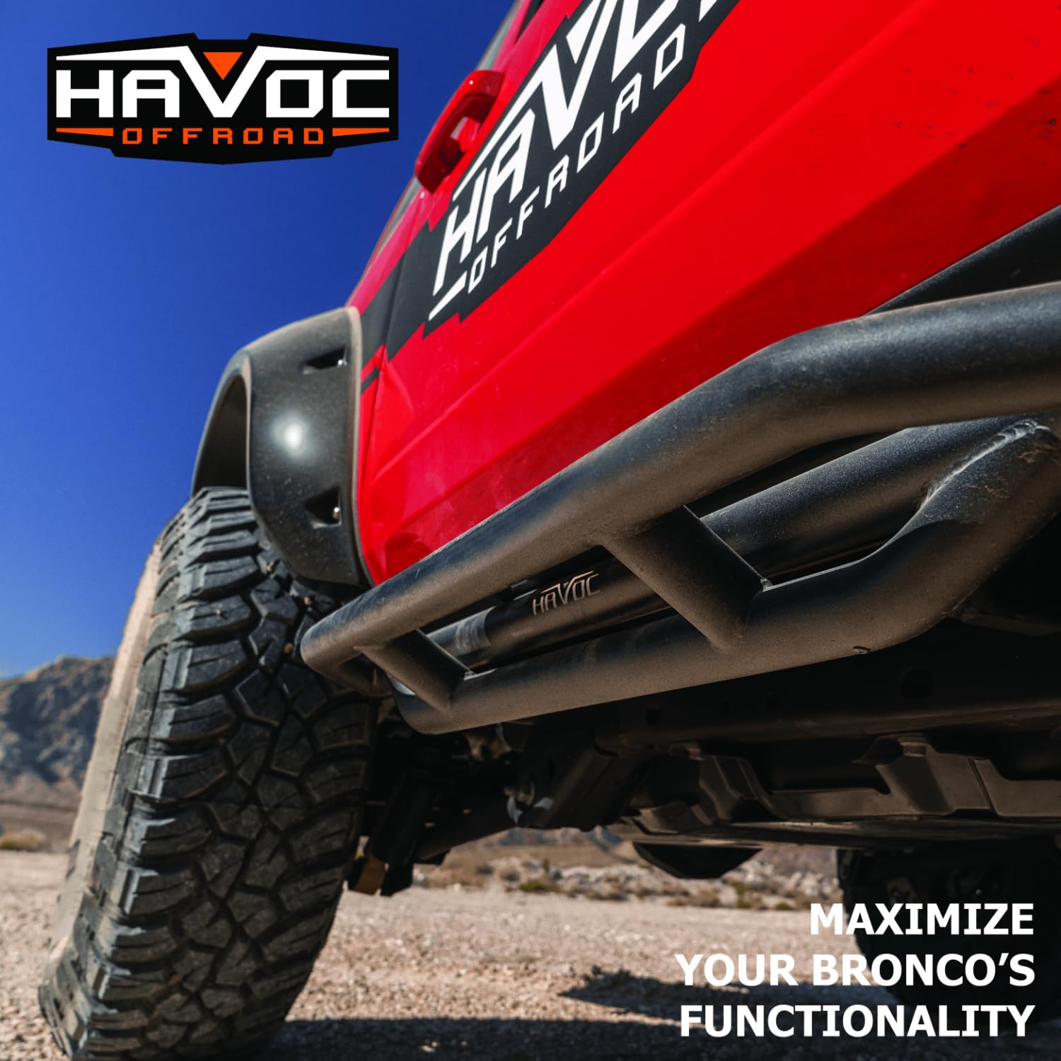 Havoc Offroad Trailcrawler Steps | Pair, Steel, Black | Hfb-06-002 | Fits 2021-2024 Ford Bronco 4-Door