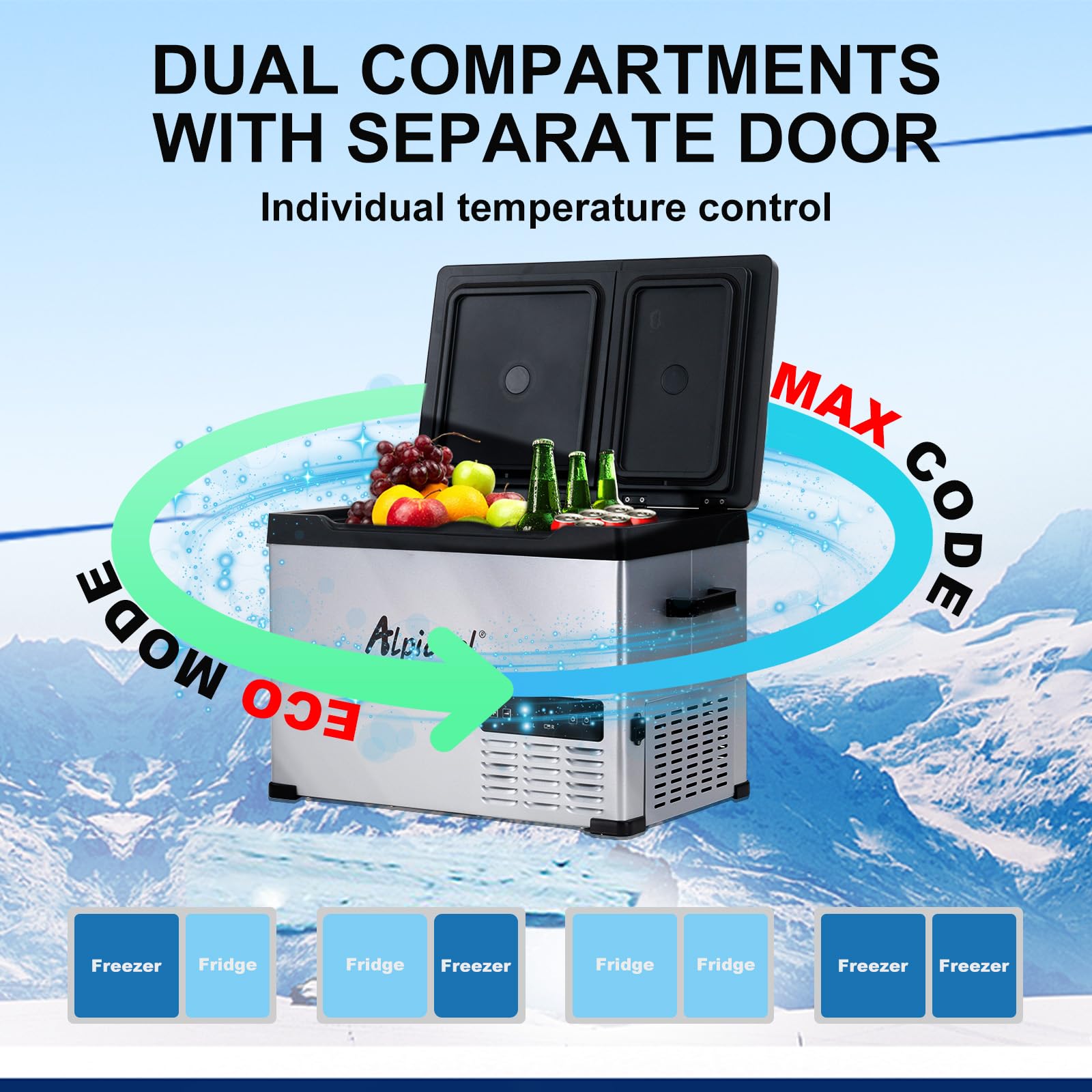 Alpicool C Series Car Freezer 42 Quart CHS55 - Portable, Energy Efficient, Ideal for Camping and Travel