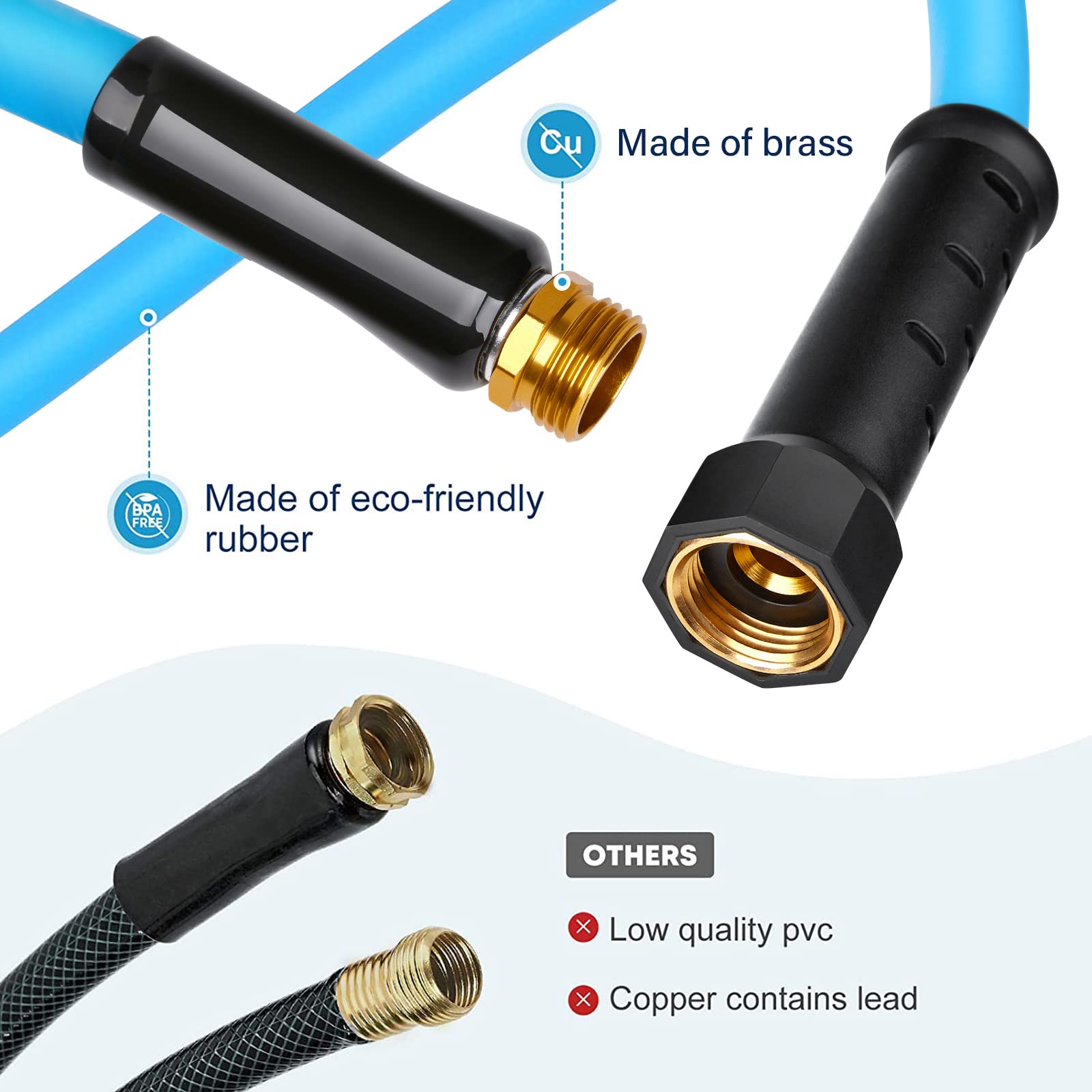 Kohree 35Ft Rv Water Hose With Storage Bag, 5/8'' Upgraded Drinking Water Hose Leak Free, No Kink And Flexible Garden Hose For R