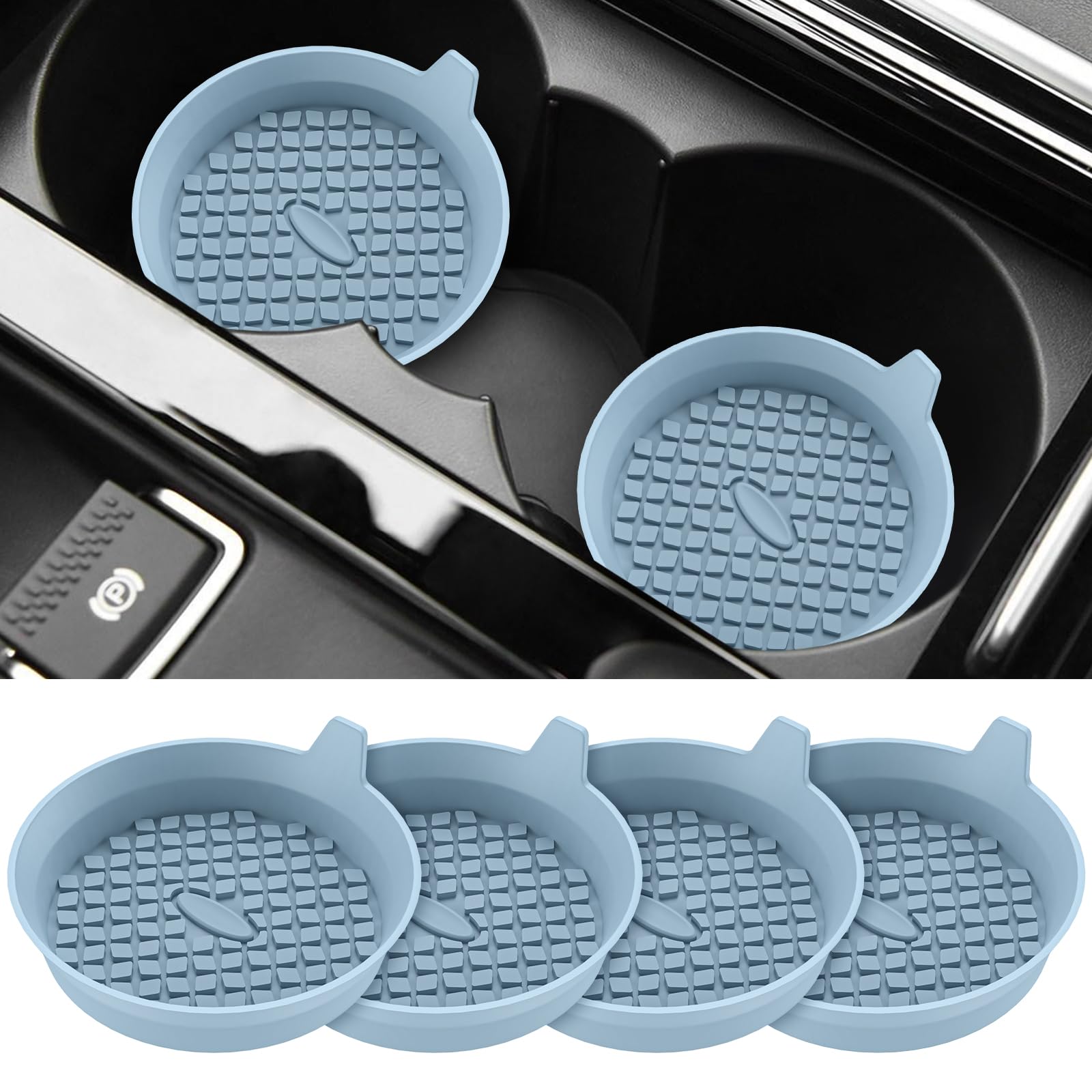 Me.Fan Car Cup Holder Coasters [4 Pack] Silicone Cups Mats, Automotive Universal Non-Slip Recessed Interior Accessories Ether