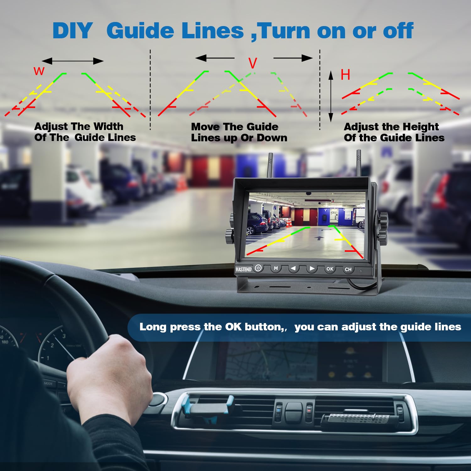 Vastend 7 Inch Rv Backup Camera Wireless, Hd 1080P Dvr Backup Camera High-Speed Rear View Observation System Stable Signals For Rv, Truck, Trailer, Ip69 Waterproof Ir Night Vision Reverse Camera(V01)