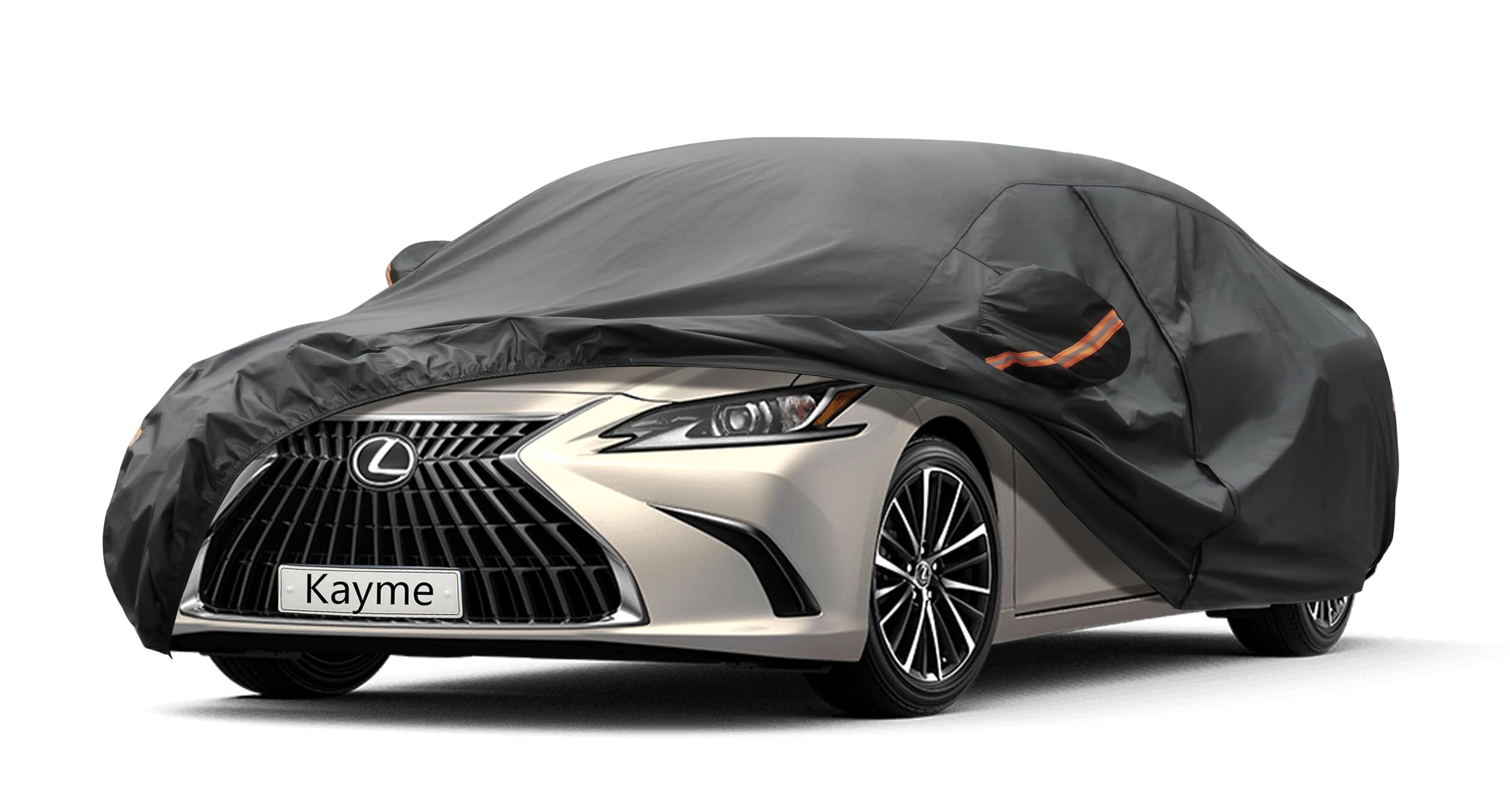 Kayme 7 Layers Car Cover Custom Fit For Lexus Es 300 330 350 (2015-2024 Waterproof All Weather For Automobiles, Outdoor Full Cov