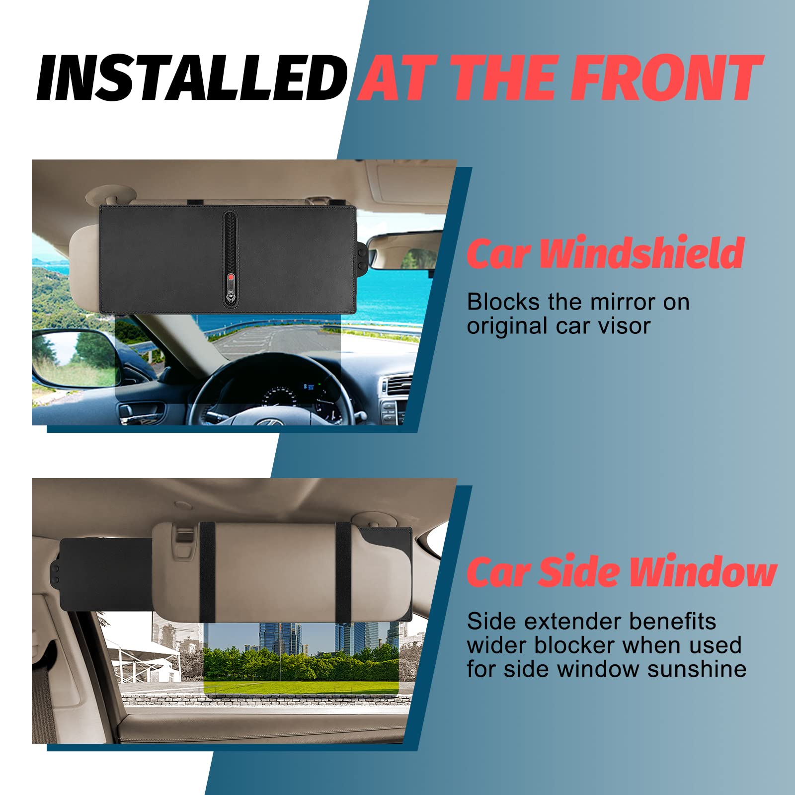 Zeyitian Upgraded Polarized Car Visor Extender Sun Blocker Car Sun Visor Extender For Car Visor,Sun Visor For Car Windshields Automotive Interior Sun Protection,Protects From Uv Rays (Driver Side)